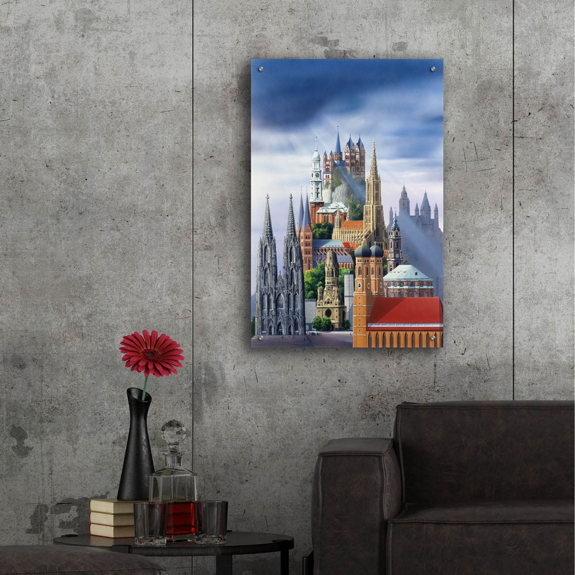 Epic Art 'German Cathedrals' by Harro Maass, Acrylic Glass Wall Art,24x36