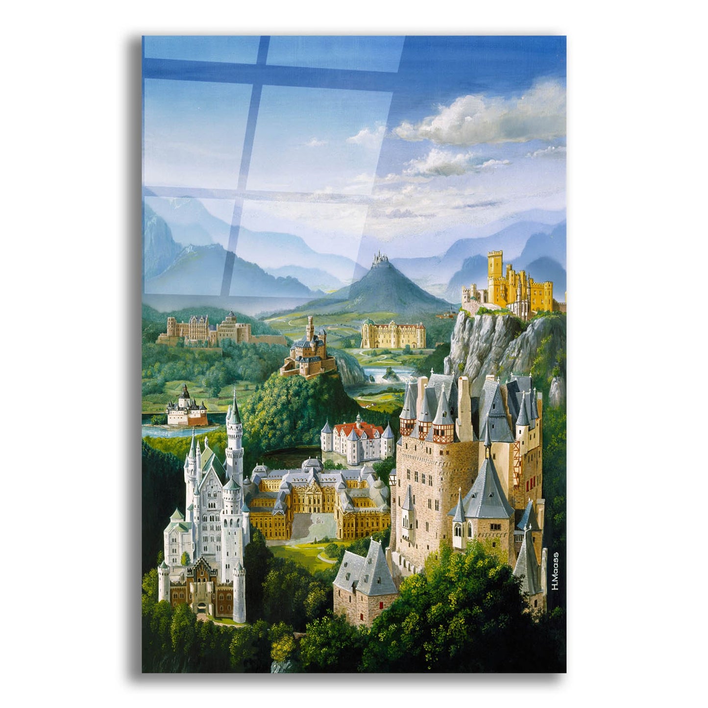 Epic Art 'German Castles' by Harro Maass, Acrylic Glass Wall Art,12x16