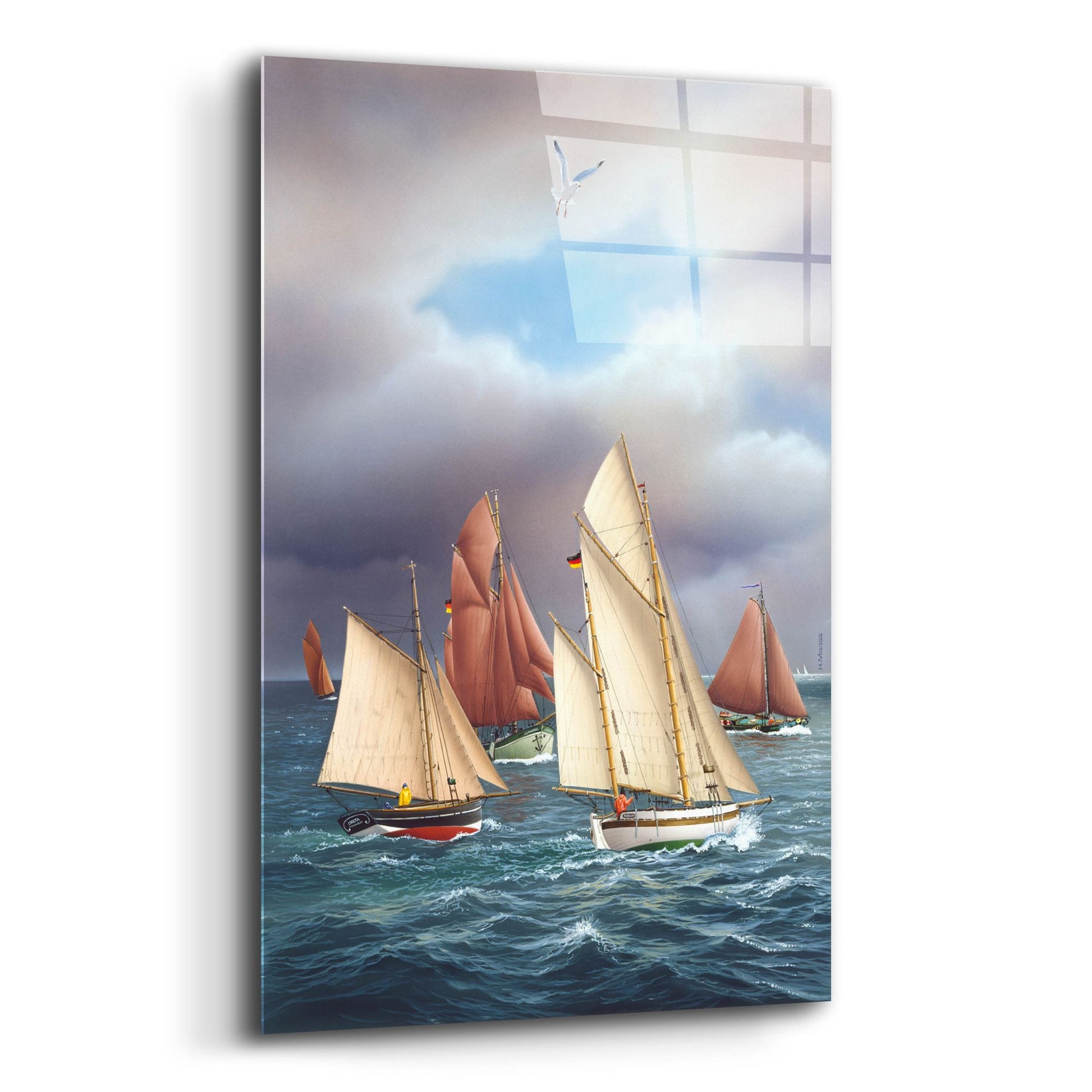 Epic Art 'Sailing Oldtimers' by Harro Maass, Acrylic Glass Wall Art,12x16