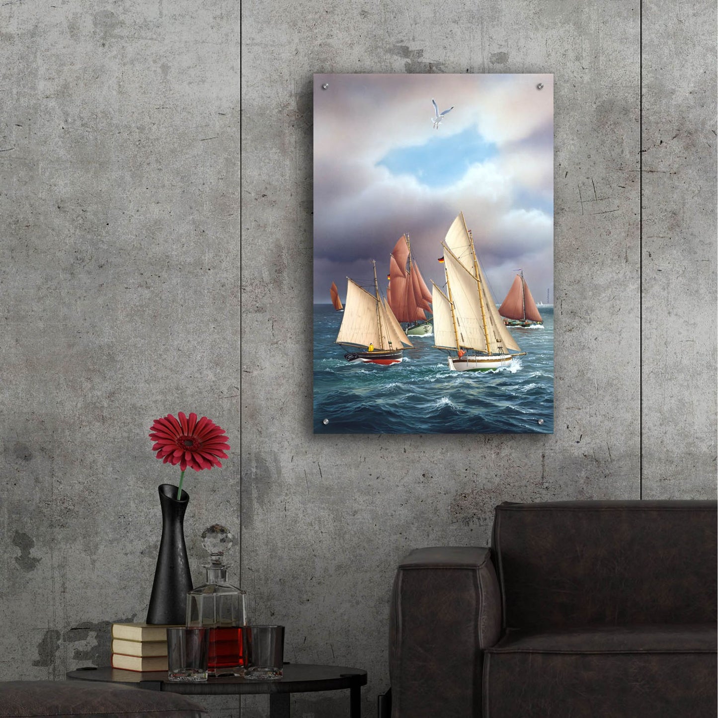 Epic Art 'Sailing Oldtimers' by Harro Maass, Acrylic Glass Wall Art,24x36