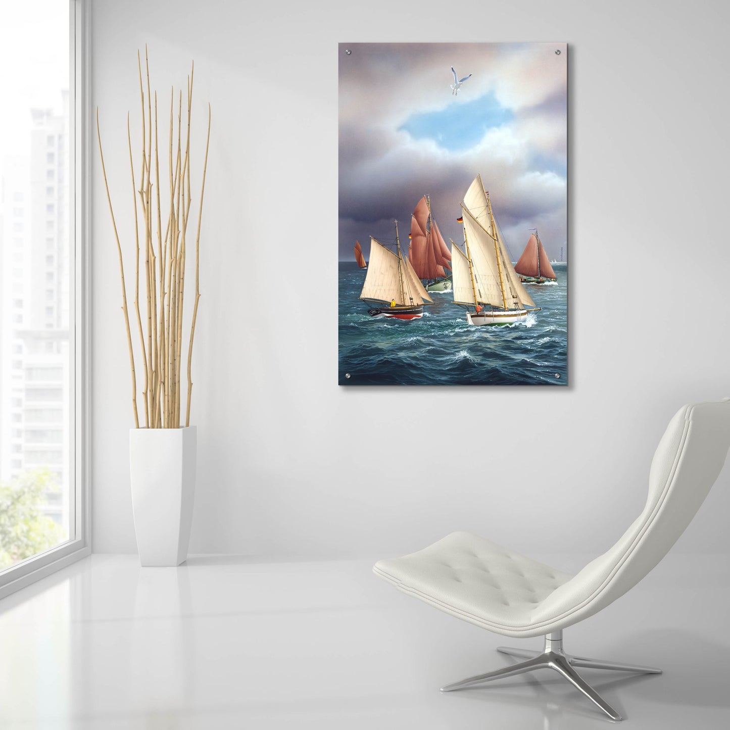 Epic Art 'Sailing Oldtimers' by Harro Maass, Acrylic Glass Wall Art,24x36