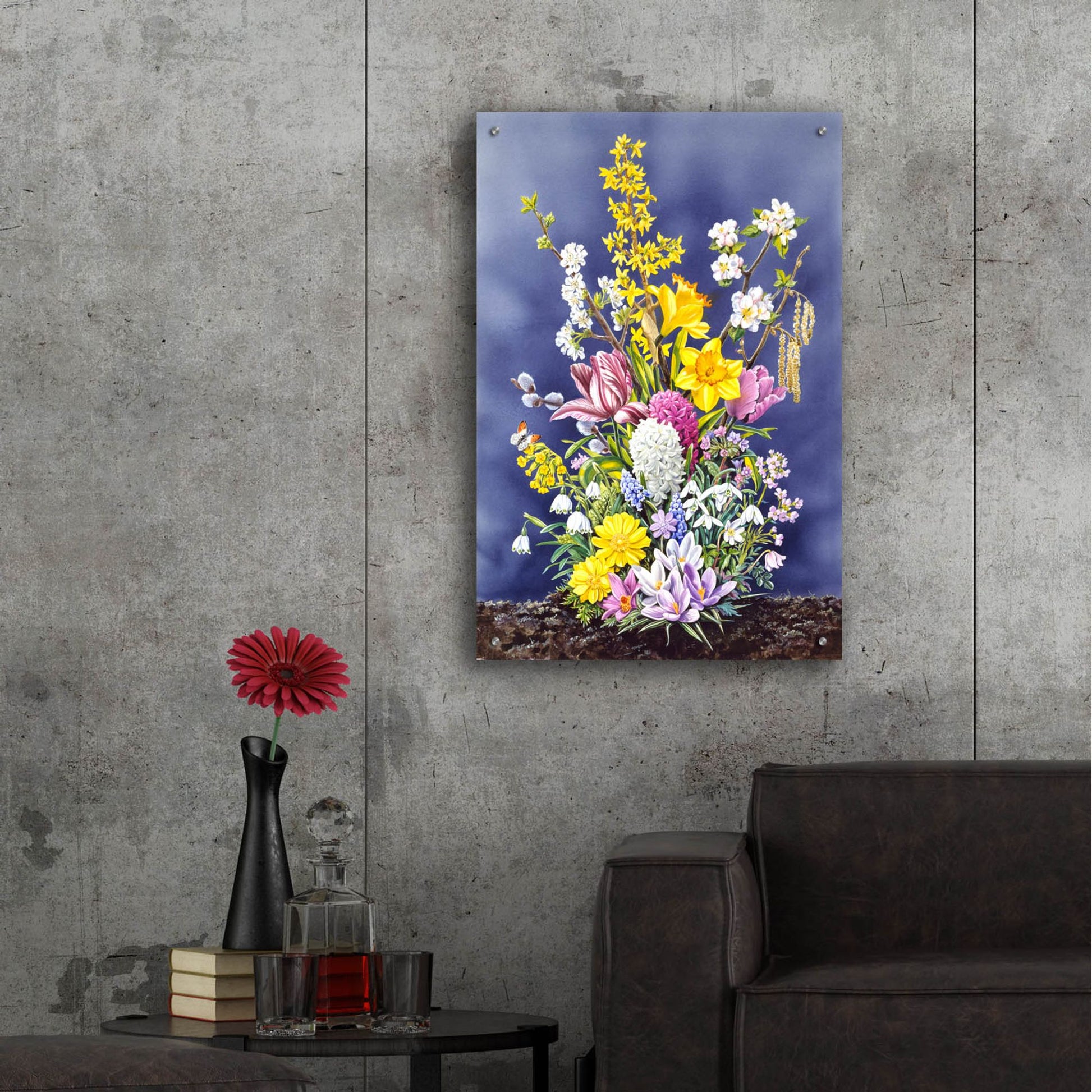 Epic Art 'Spring Flowers' by Harro Maass, Acrylic Glass Wall Art,24x36