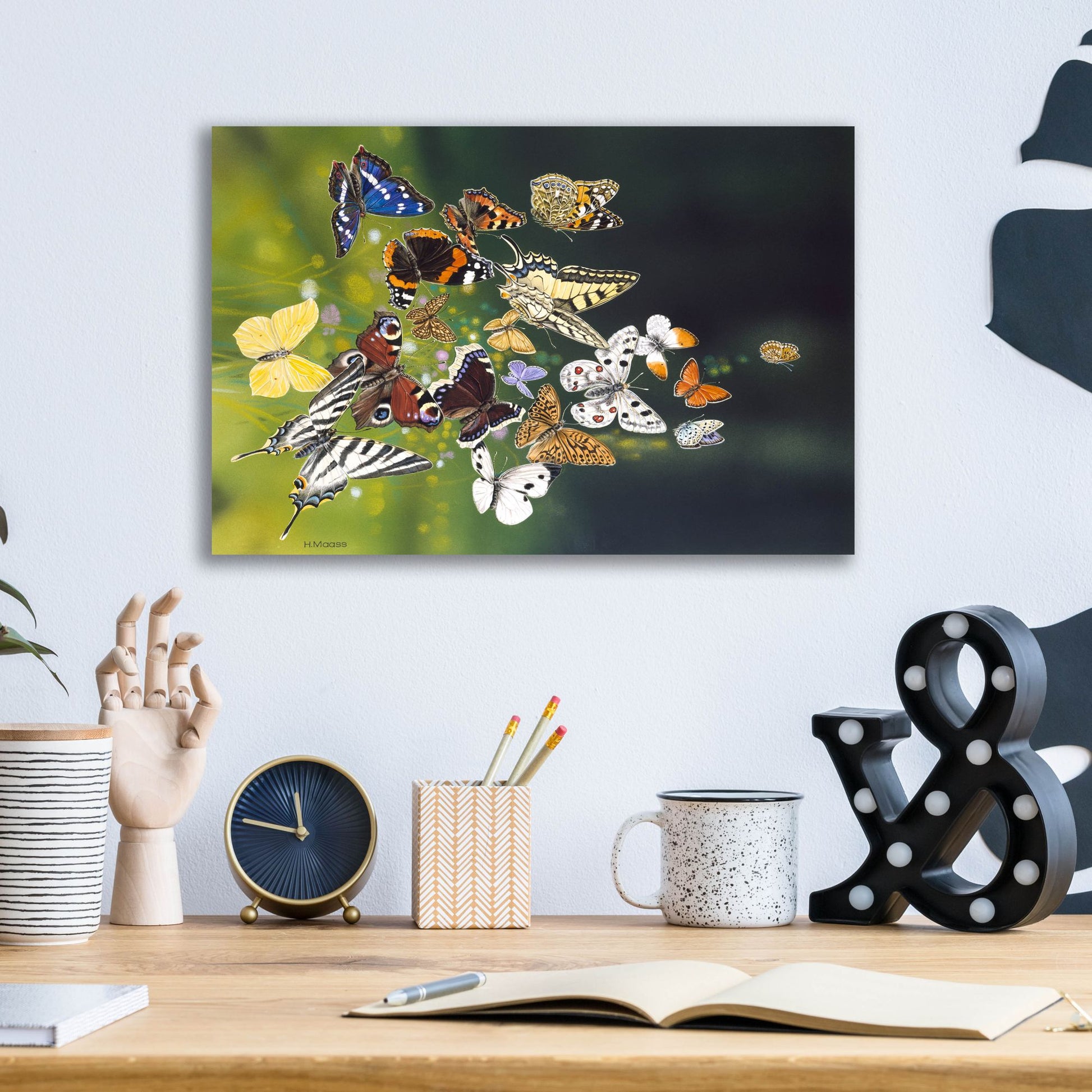 Epic Art 'Butterflies' by Harro Maass, Acrylic Glass Wall Art,16x12