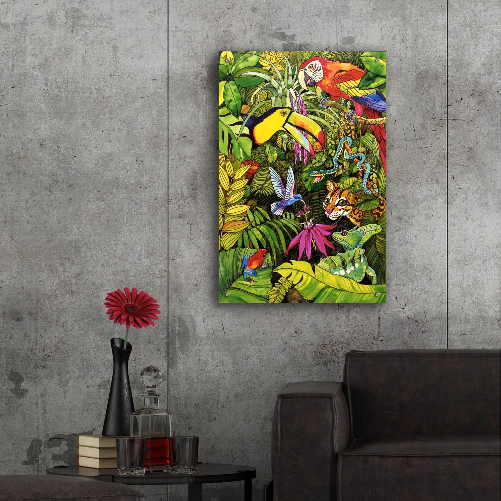 Epic Art 'Tropical Scenery' by Harro Maass, Acrylic Glass Wall Art,24x36