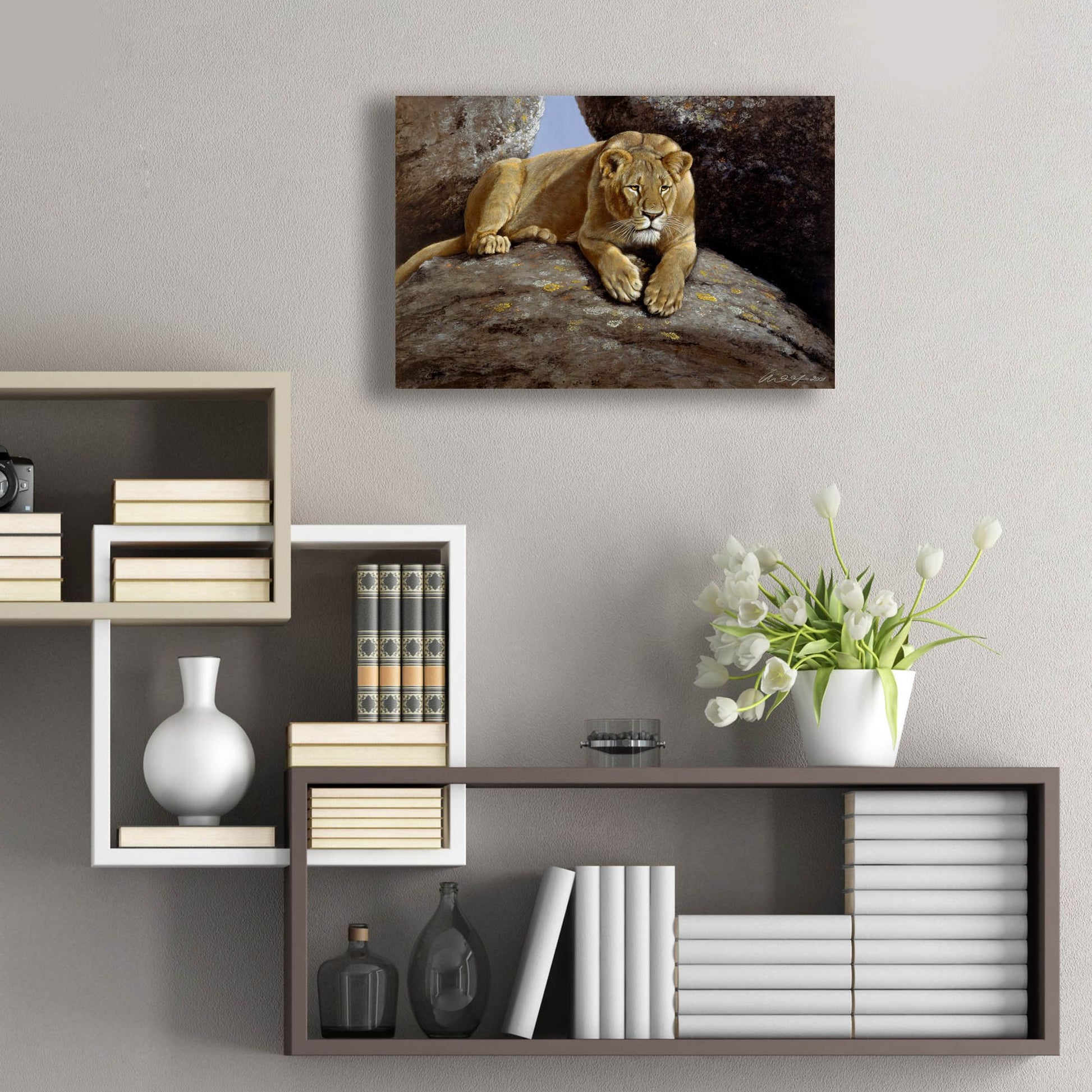 Epic Art 'Lioness' by Harro Maass, Acrylic Glass Wall Art,24x16