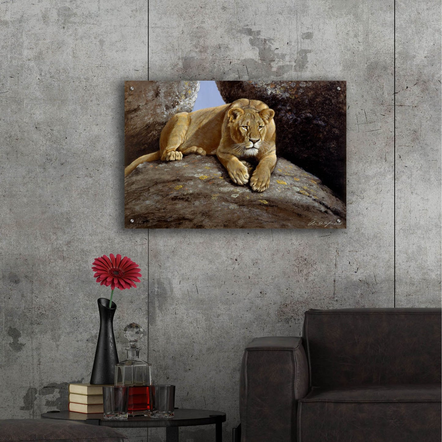 Epic Art 'Lioness' by Harro Maass, Acrylic Glass Wall Art,36x24