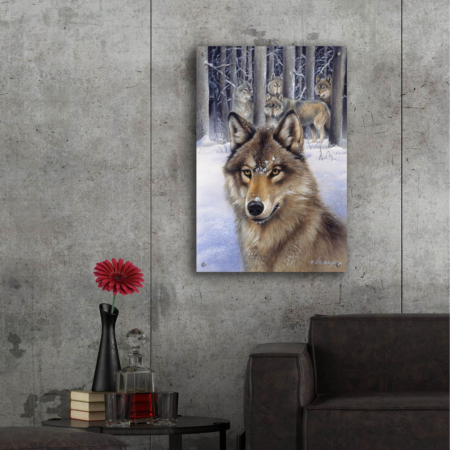 Epic Art 'Wolfpack' by Harro Maass, Acrylic Glass Wall Art,24x36