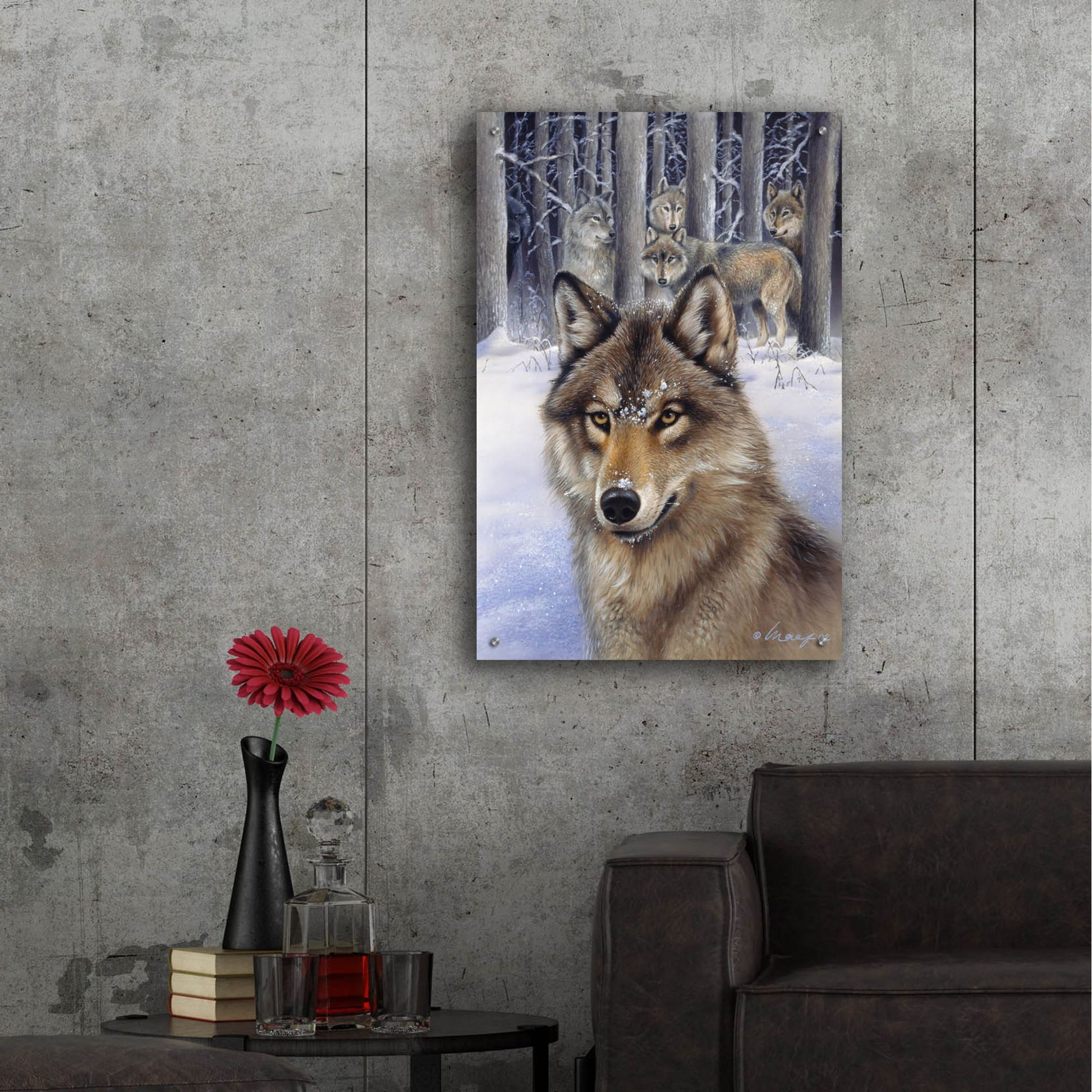 Epic Art 'Wolfpack' by Harro Maass, Acrylic Glass Wall Art,24x36