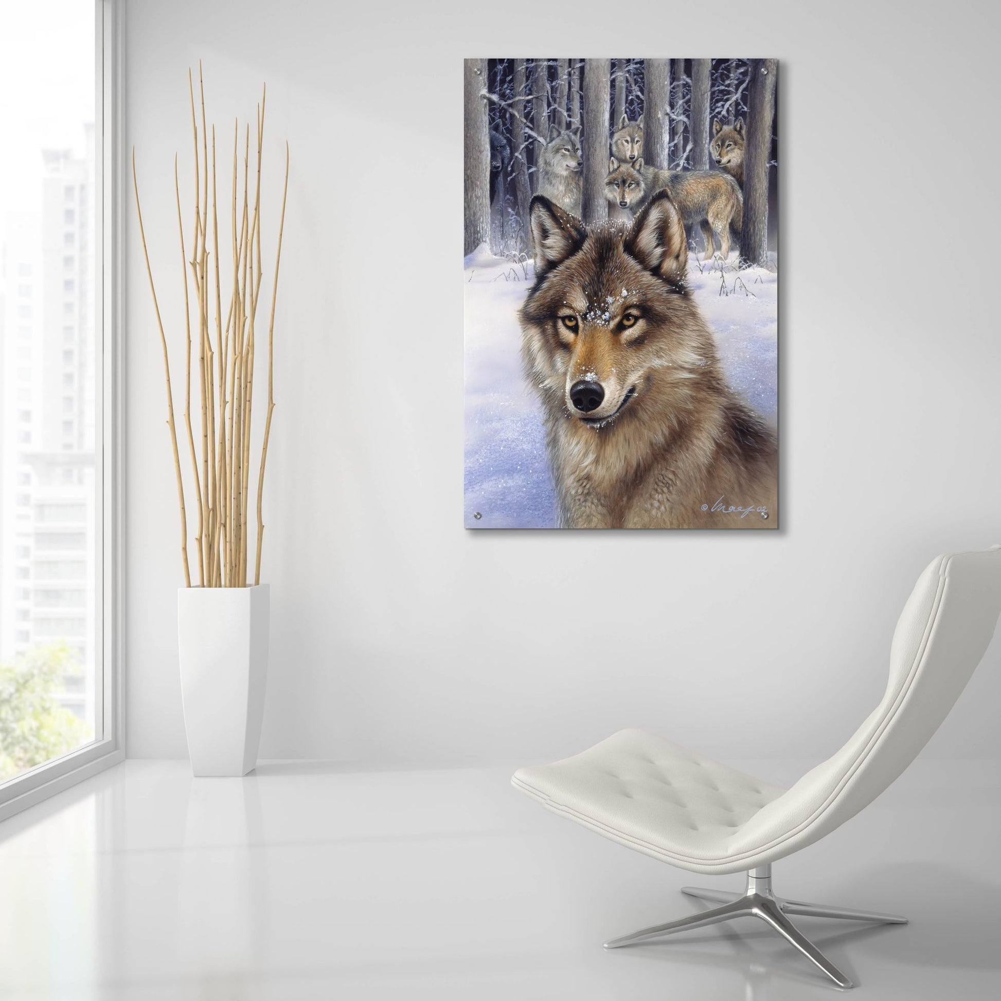 Epic Art 'Wolfpack' by Harro Maass, Acrylic Glass Wall Art,24x36