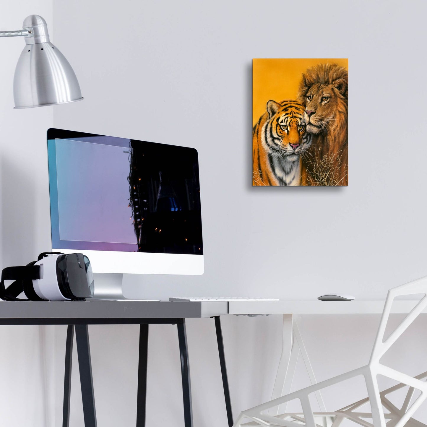 Epic Art 'Lion & Tiger' by Harro Maass, Acrylic Glass Wall Art,12x16