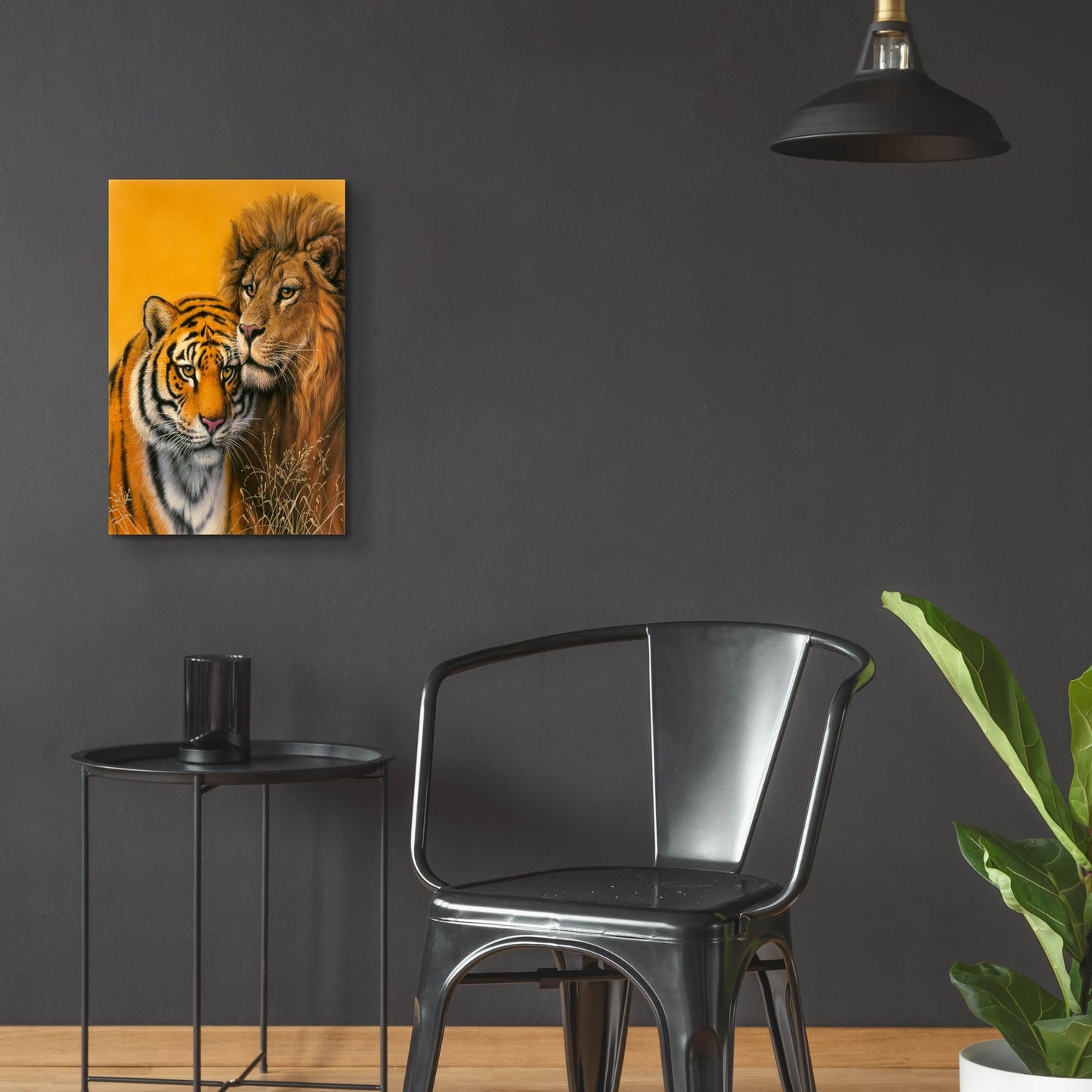 Epic Art 'Lion & Tiger' by Harro Maass, Acrylic Glass Wall Art,16x24