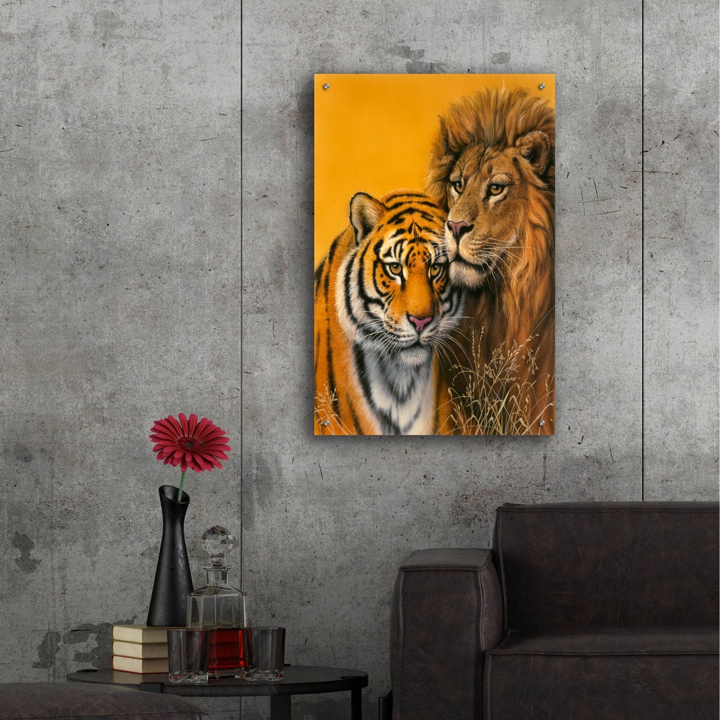 Epic Art 'Lion & Tiger' by Harro Maass, Acrylic Glass Wall Art,24x36