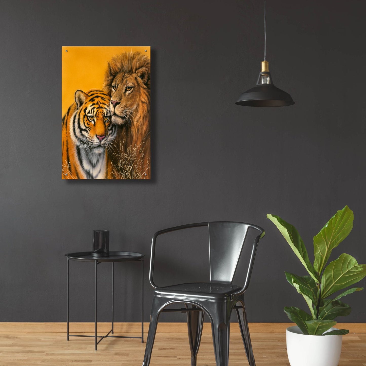 Epic Art 'Lion & Tiger' by Harro Maass, Acrylic Glass Wall Art,24x36