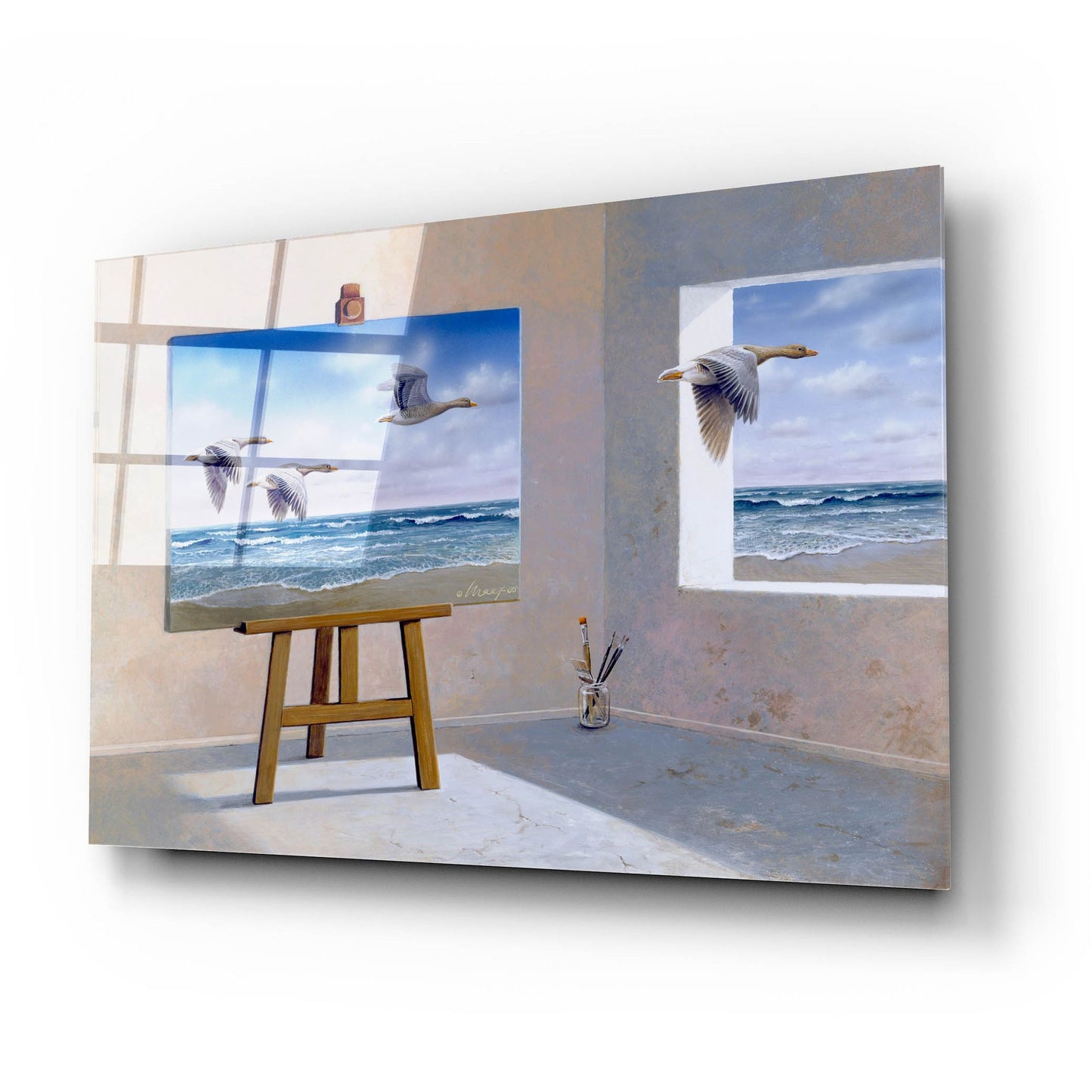 Epic Art 'Goose' by Harro Maass, Acrylic Glass Wall Art,24x16