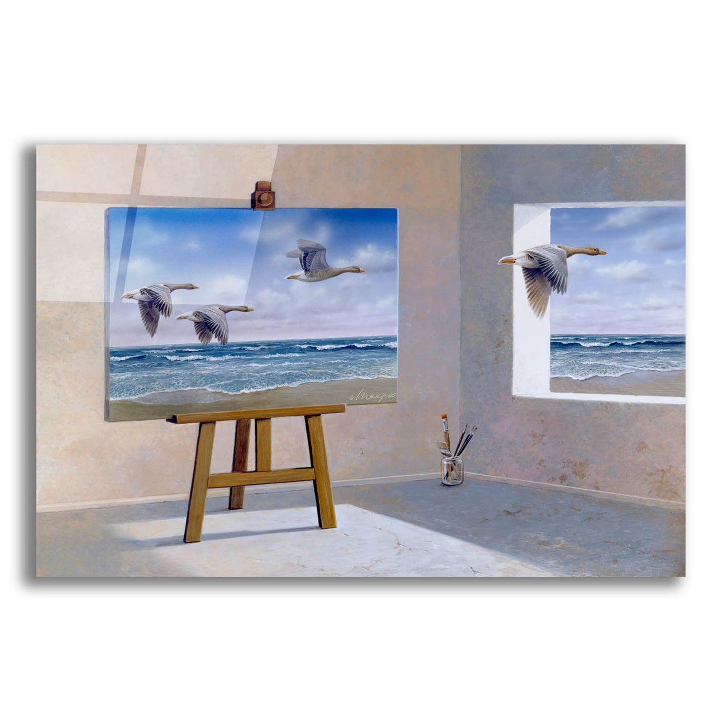 Epic Art 'Goose' by Harro Maass, Acrylic Glass Wall Art,24x16