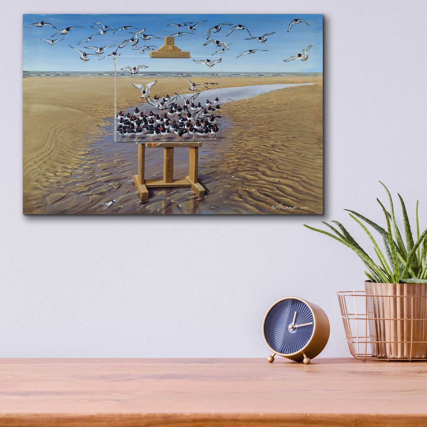 Epic Art 'Oyster Catchers' by Harro Maass, Acrylic Glass Wall Art,16x12