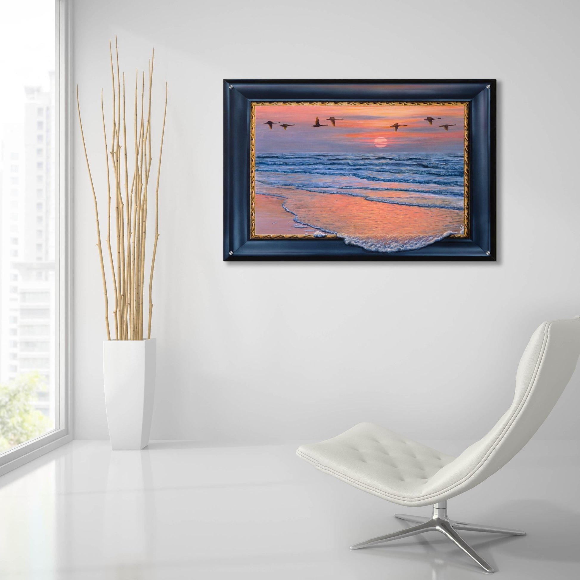 Epic Art 'Sundown With Swans' by Harro Maass, Acrylic Glass Wall Art,36x24