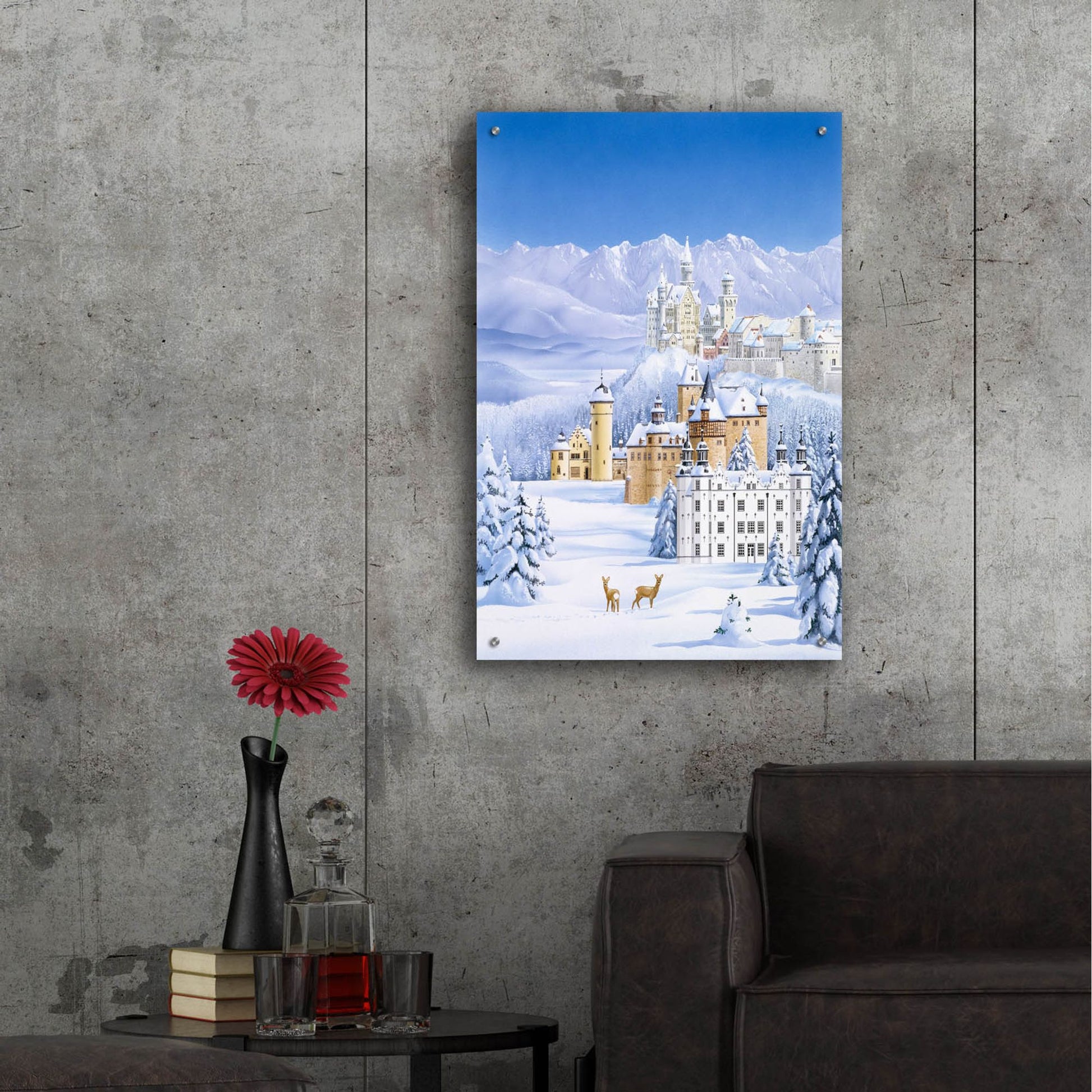 Epic Art 'German Castles In Winter' by Harro Maass, Acrylic Glass Wall Art,24x36