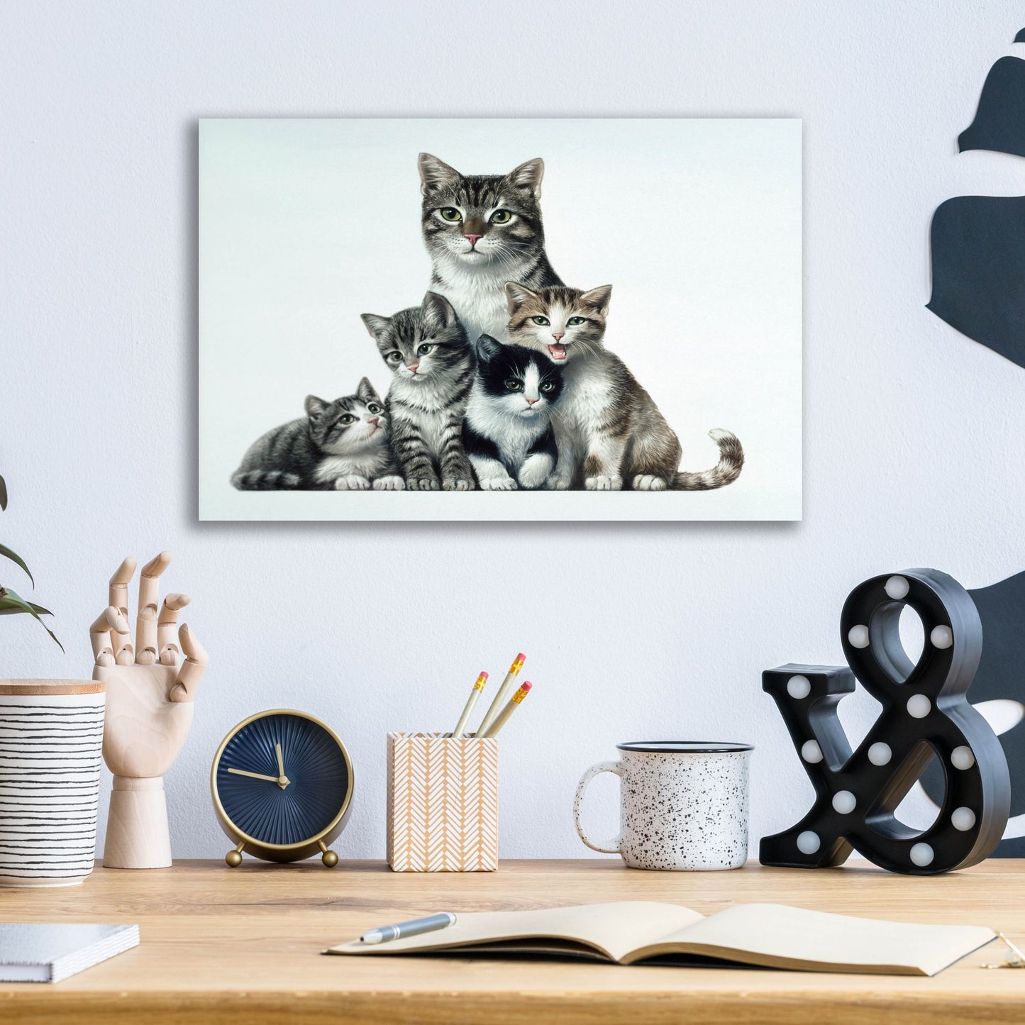 Epic Art 'Cat Family 2' by Harro Maass, Acrylic Glass Wall Art,16x12