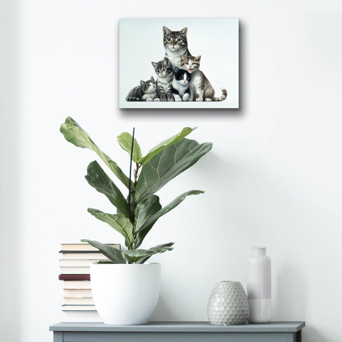 Epic Art 'Cat Family 2' by Harro Maass, Acrylic Glass Wall Art,16x12