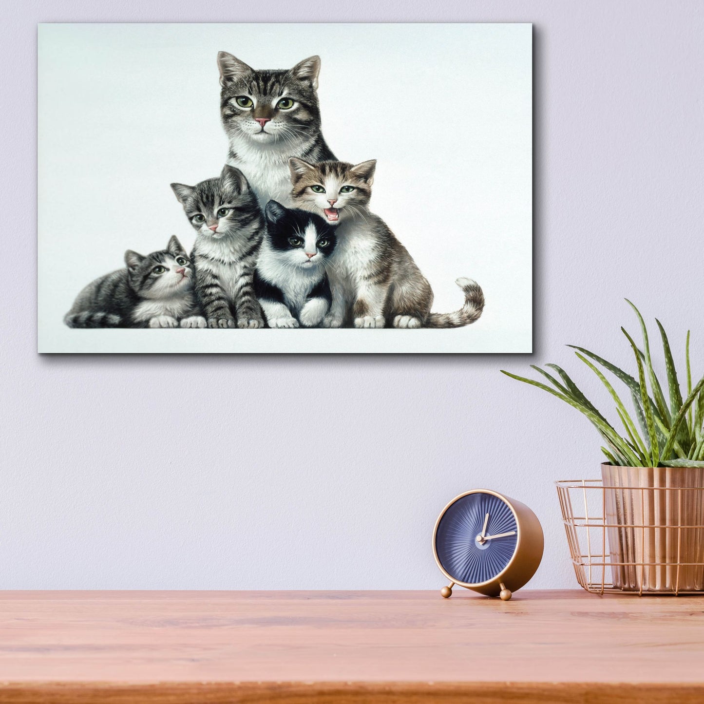 Epic Art 'Cat Family 2' by Harro Maass, Acrylic Glass Wall Art,16x12