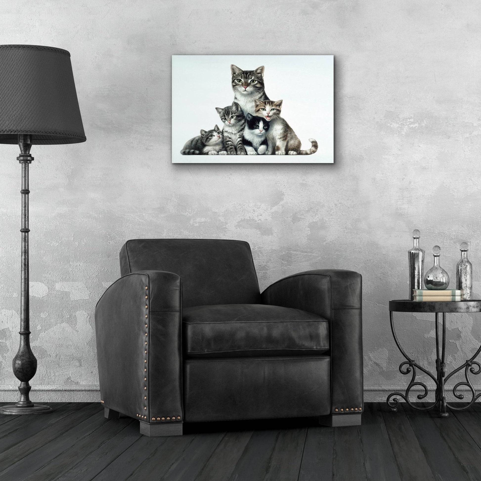 Epic Art 'Cat Family 2' by Harro Maass, Acrylic Glass Wall Art,24x16