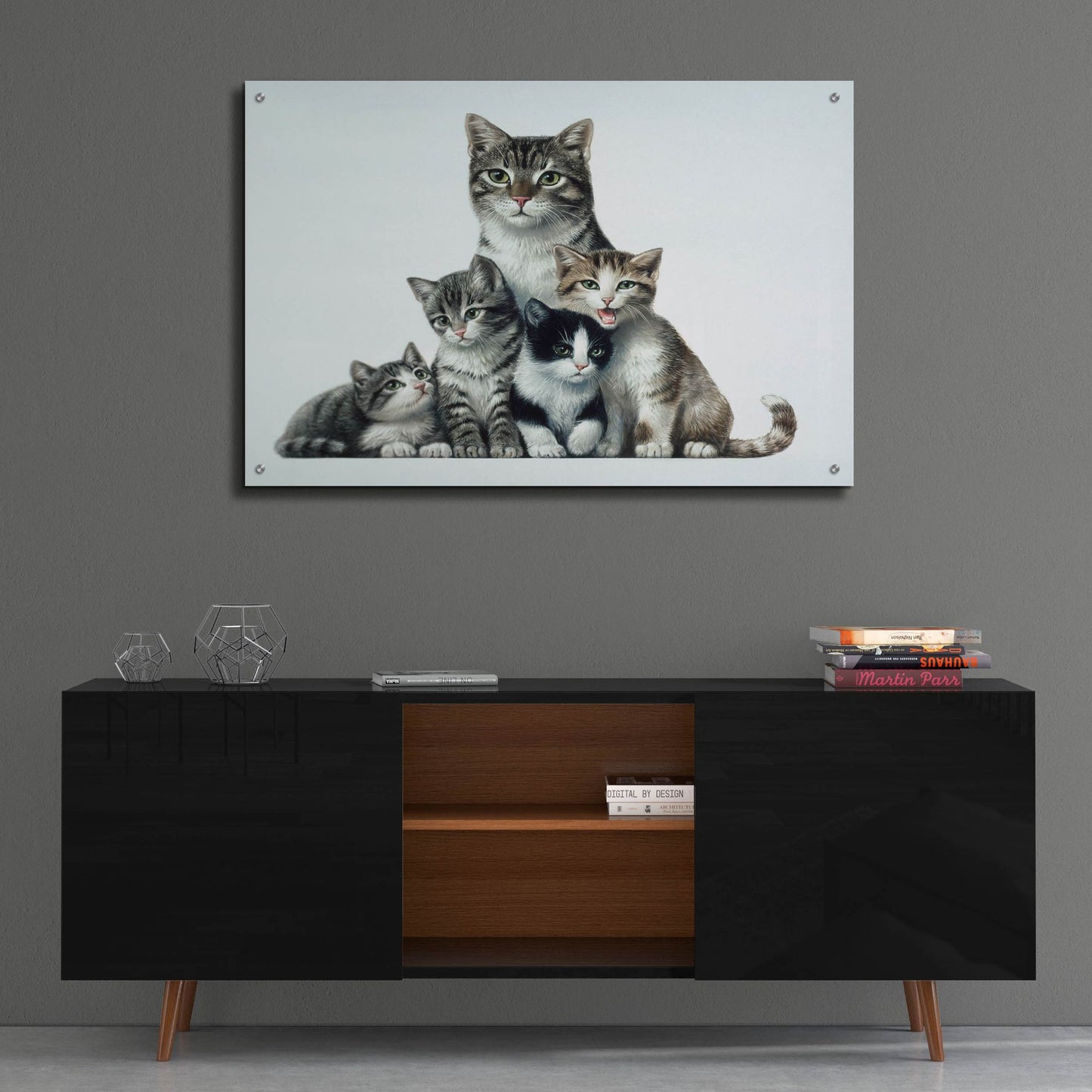 Epic Art 'Cat Family 2' by Harro Maass, Acrylic Glass Wall Art,36x24