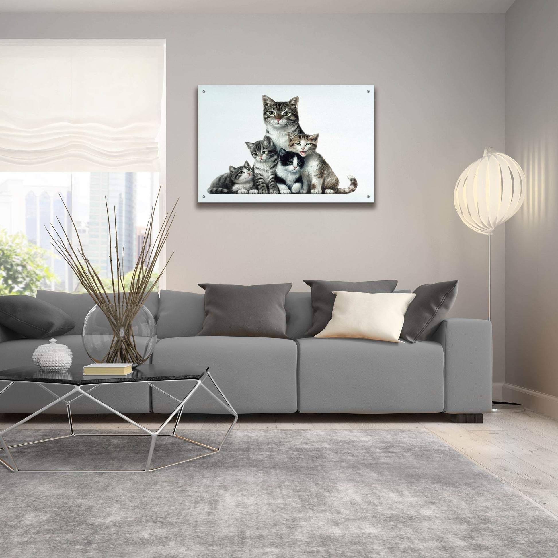 Epic Art 'Cat Family 2' by Harro Maass, Acrylic Glass Wall Art,36x24