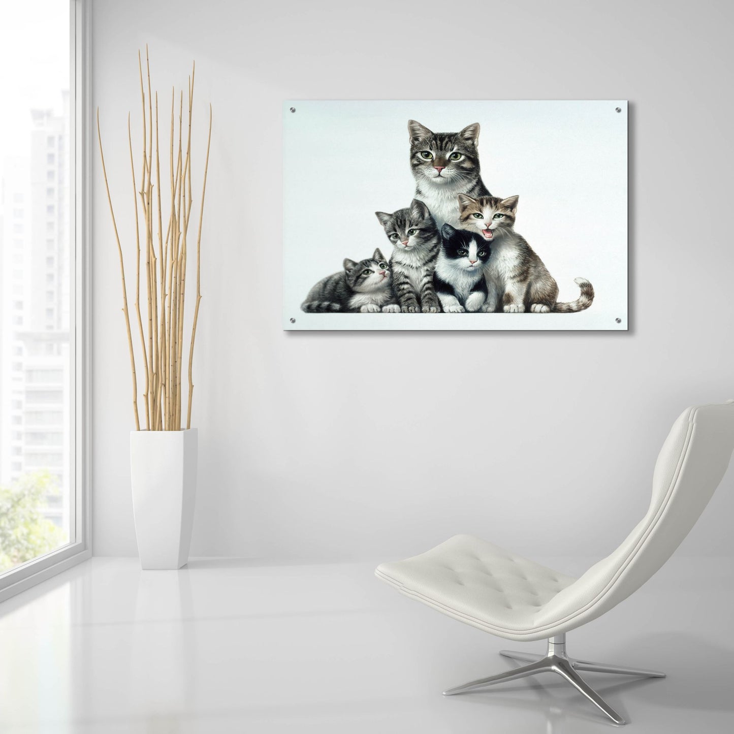 Epic Art 'Cat Family 2' by Harro Maass, Acrylic Glass Wall Art,36x24