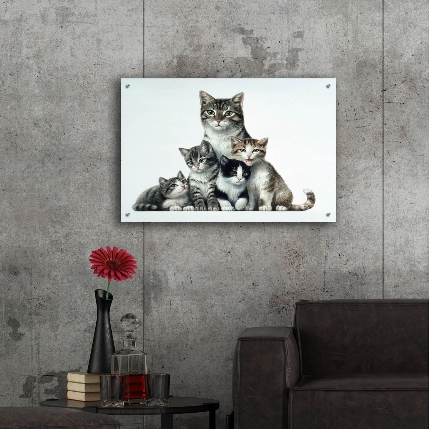 Epic Art 'Cat Family 2' by Harro Maass, Acrylic Glass Wall Art,36x24