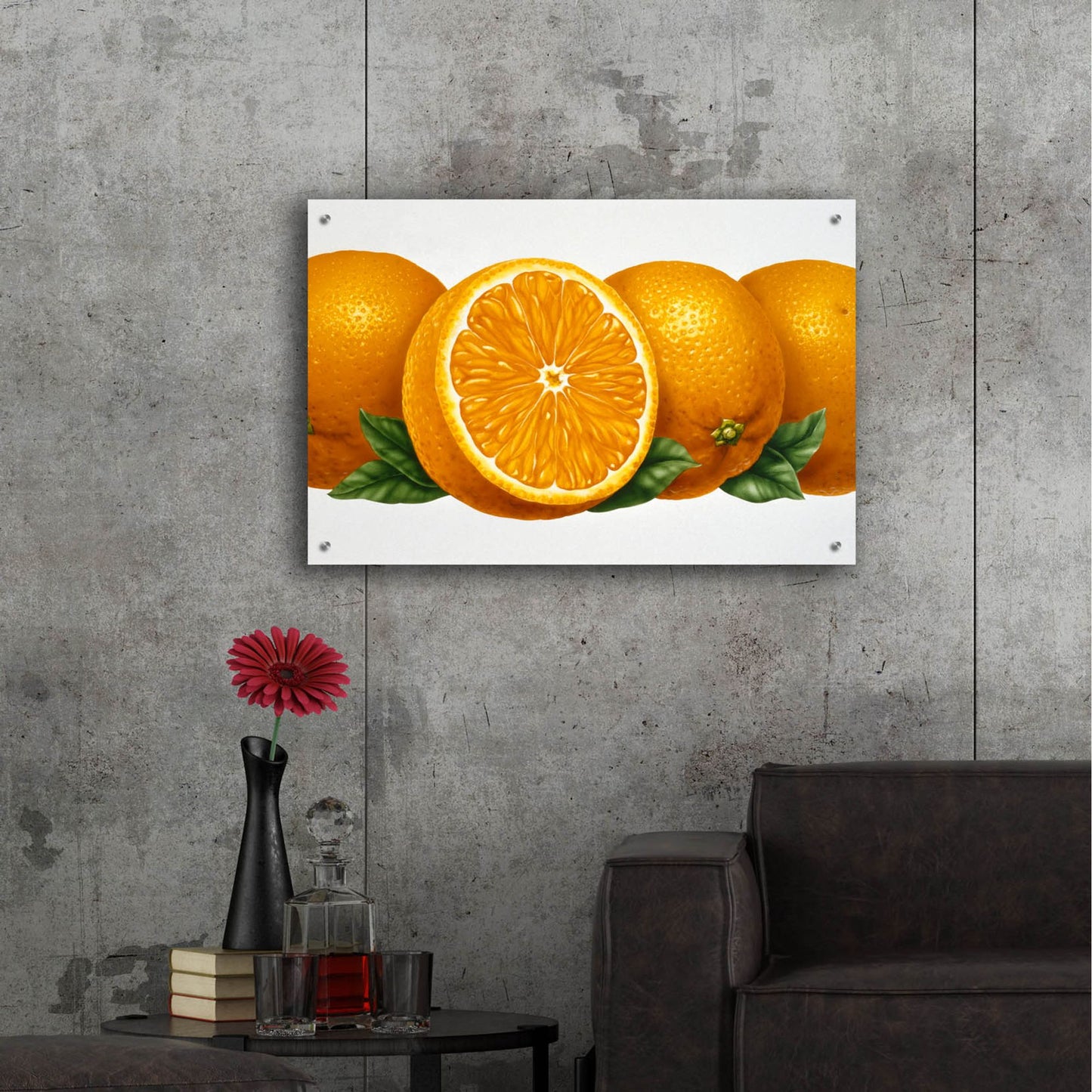 Epic Art 'Oranges' by Harro Maass, Acrylic Glass Wall Art,36x24