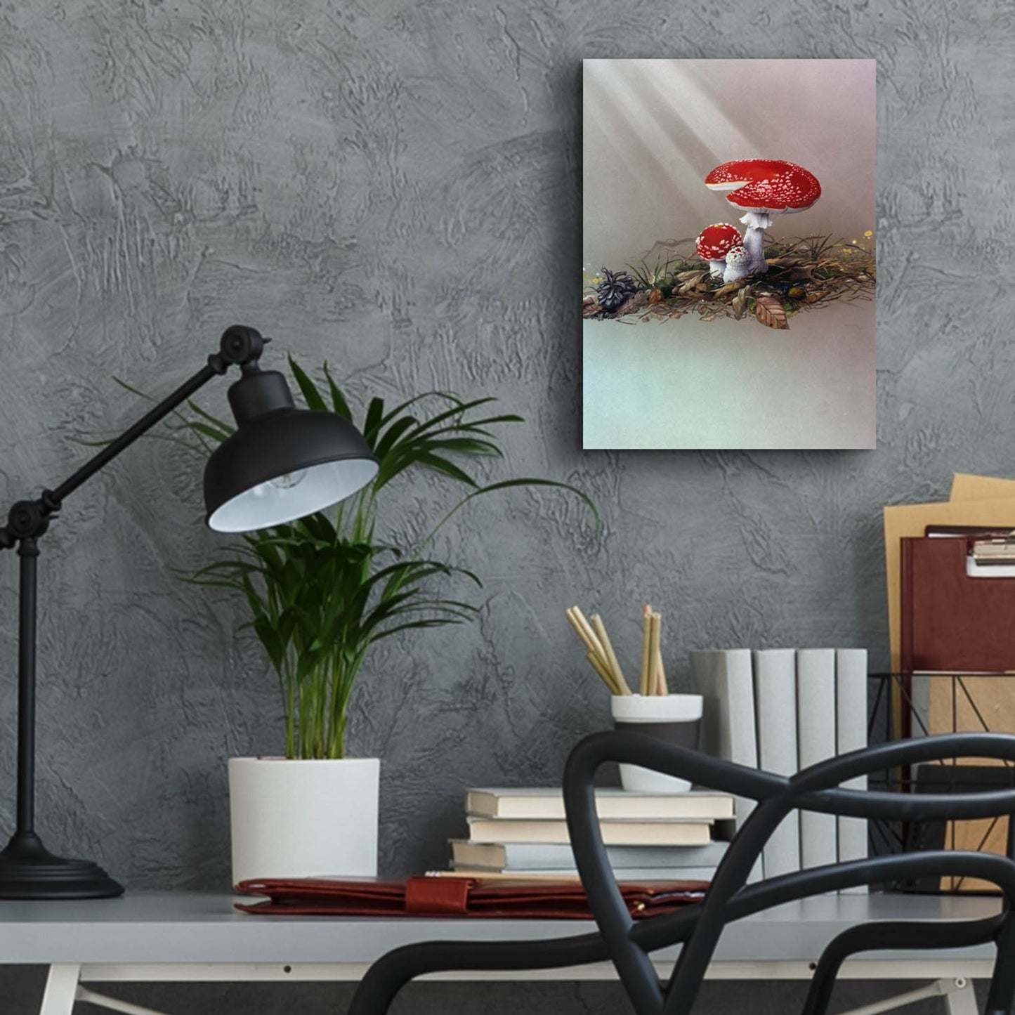 Epic Art 'Mushrooms' by Harro Maass, Acrylic Glass Wall Art,12x16