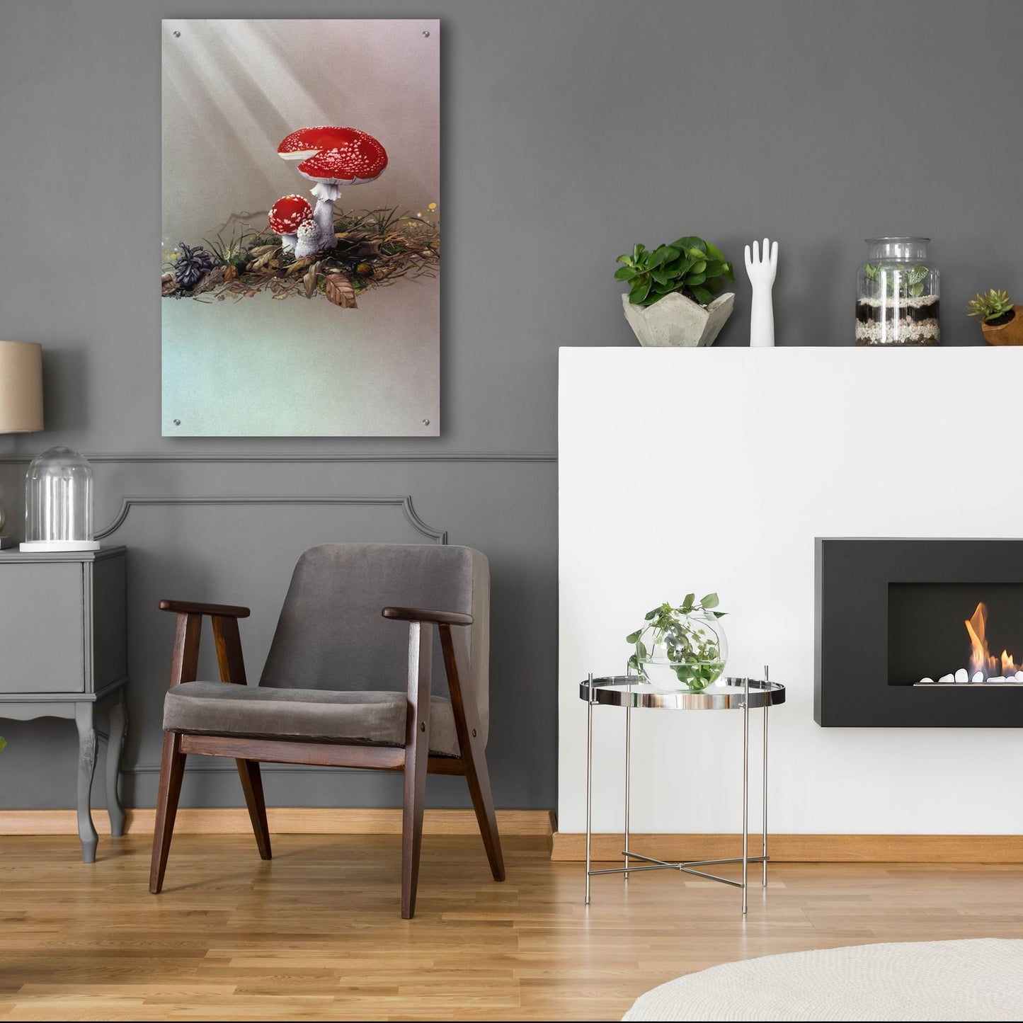 Epic Art 'Mushrooms' by Harro Maass, Acrylic Glass Wall Art,24x36