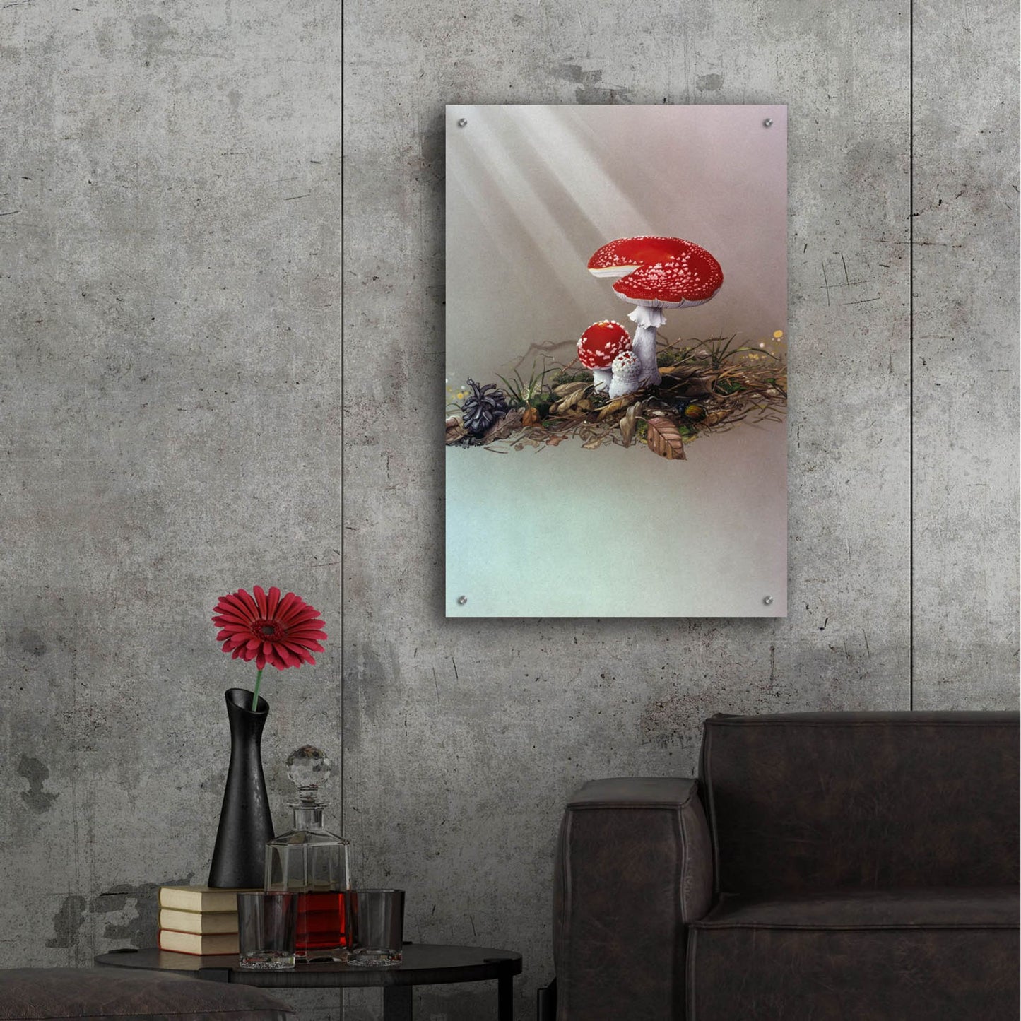 Epic Art 'Mushrooms' by Harro Maass, Acrylic Glass Wall Art,24x36