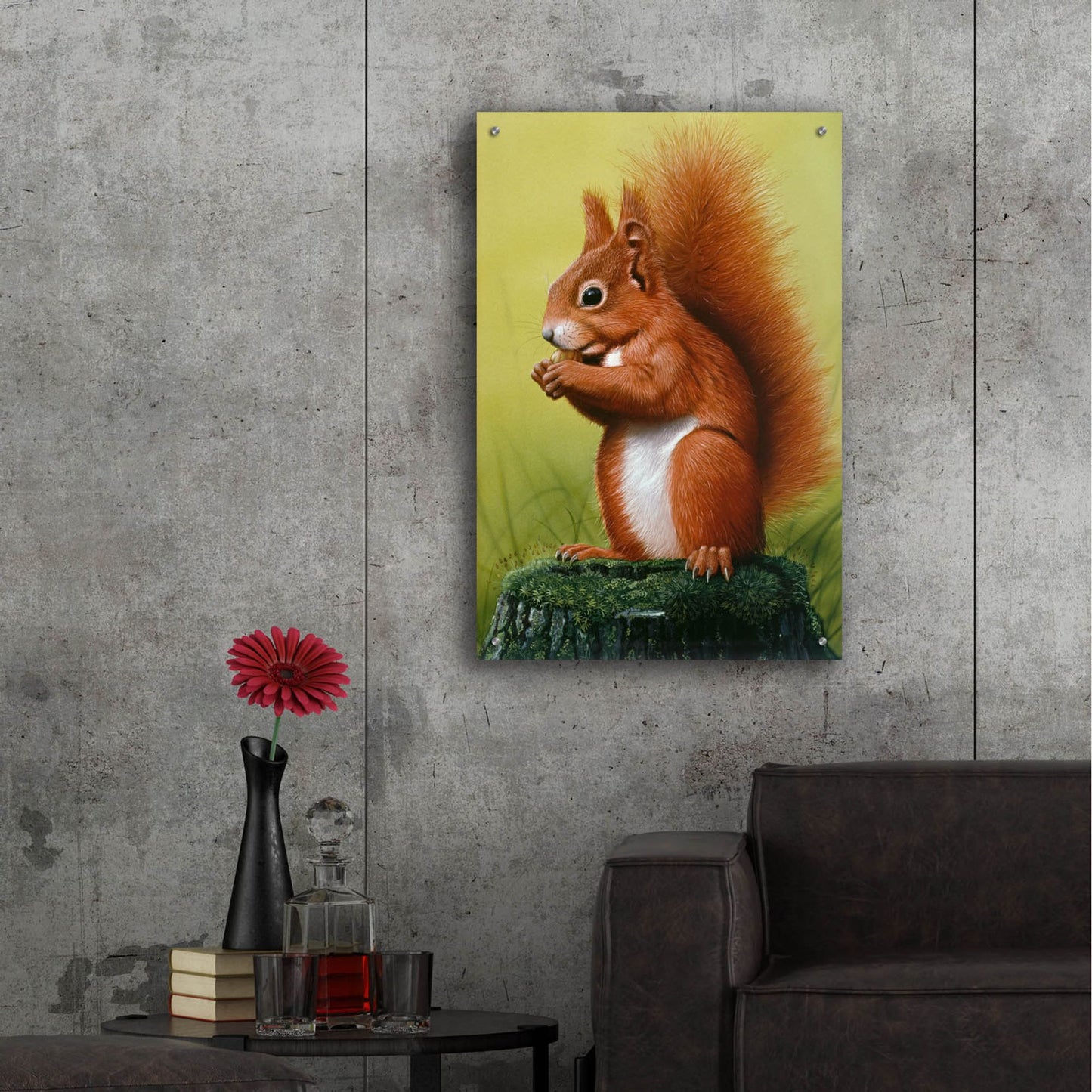 Epic Art 'Red Squirrel' by Harro Maass, Acrylic Glass Wall Art,24x36