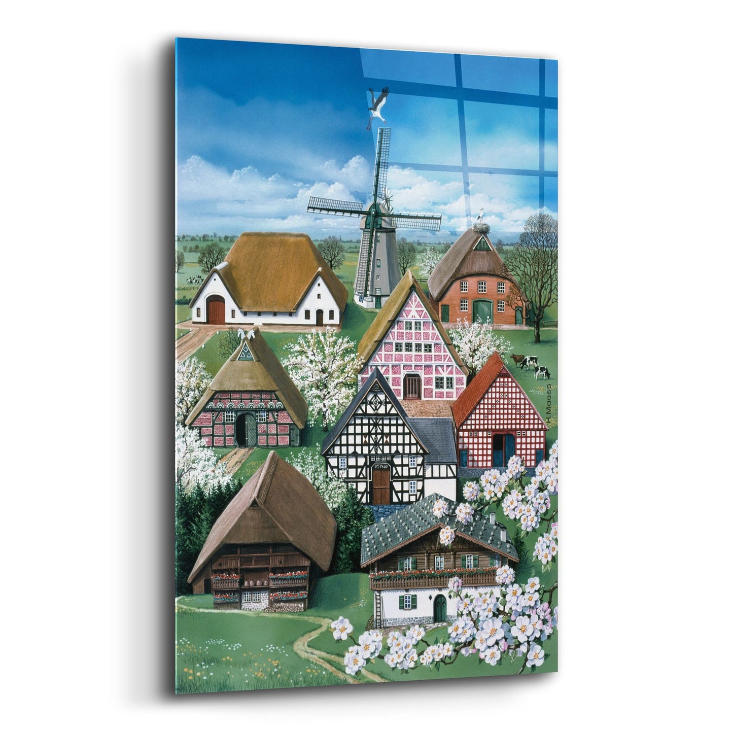 Epic Art 'German Farmhouses' by Harro Maass, Acrylic Glass Wall Art,12x16