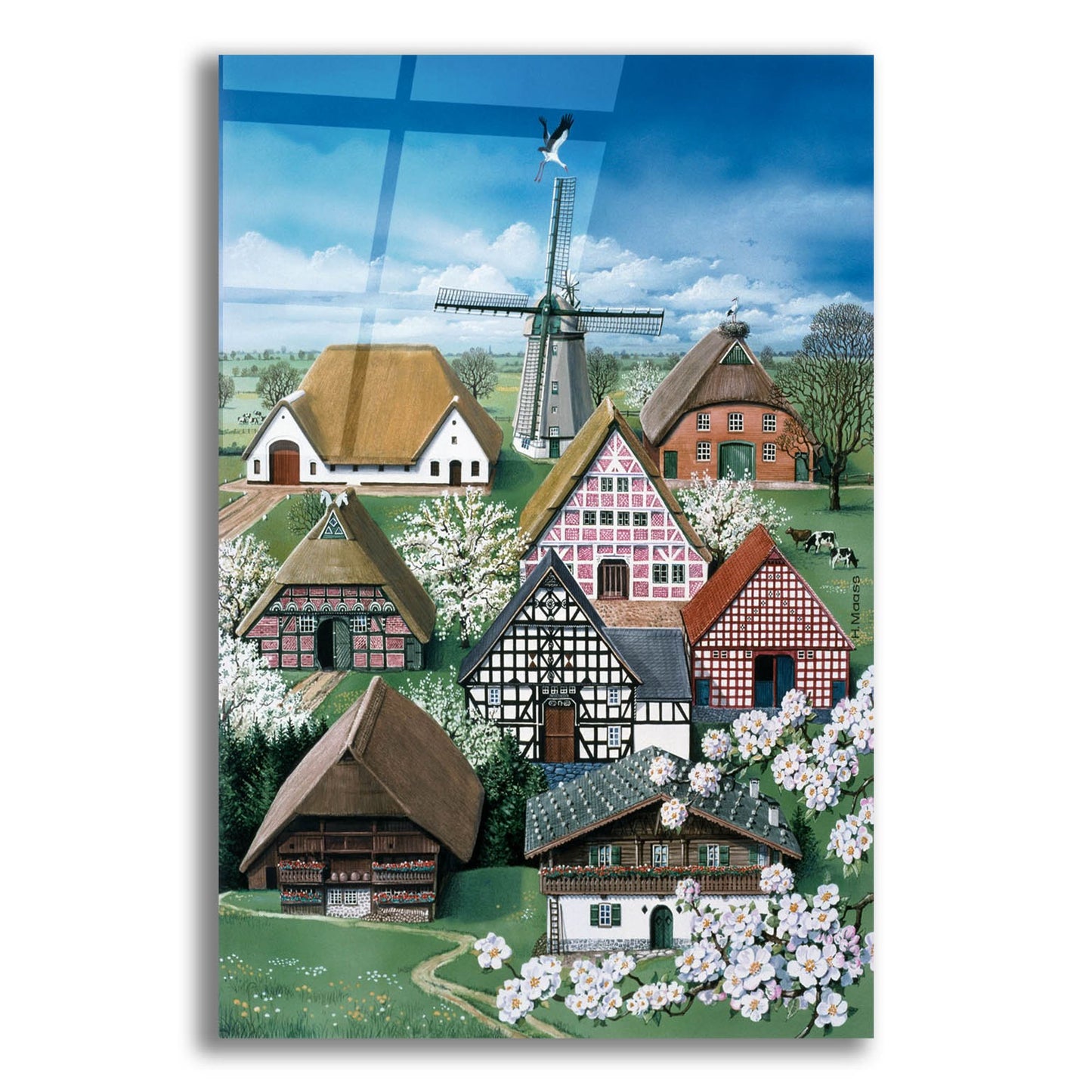 Epic Art 'German Farmhouses' by Harro Maass, Acrylic Glass Wall Art,12x16