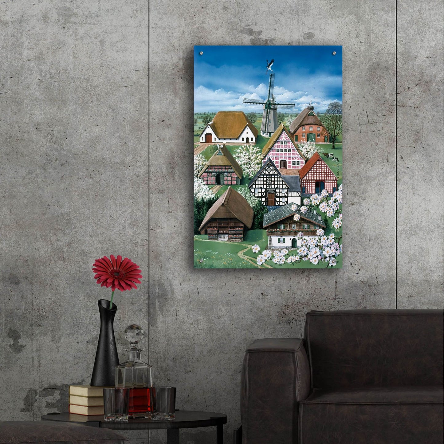 Epic Art 'German Farmhouses' by Harro Maass, Acrylic Glass Wall Art,24x36