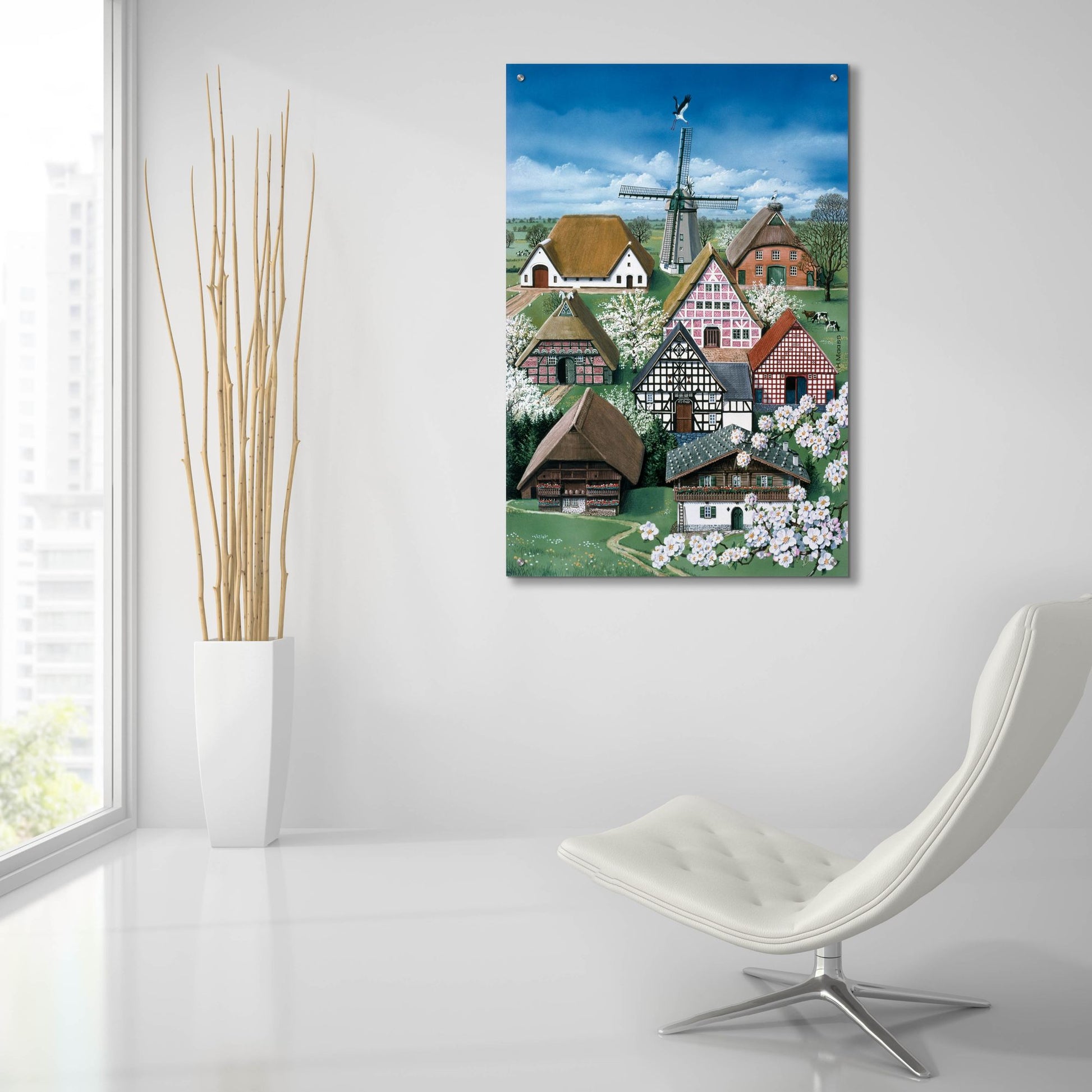 Epic Art 'German Farmhouses' by Harro Maass, Acrylic Glass Wall Art,24x36