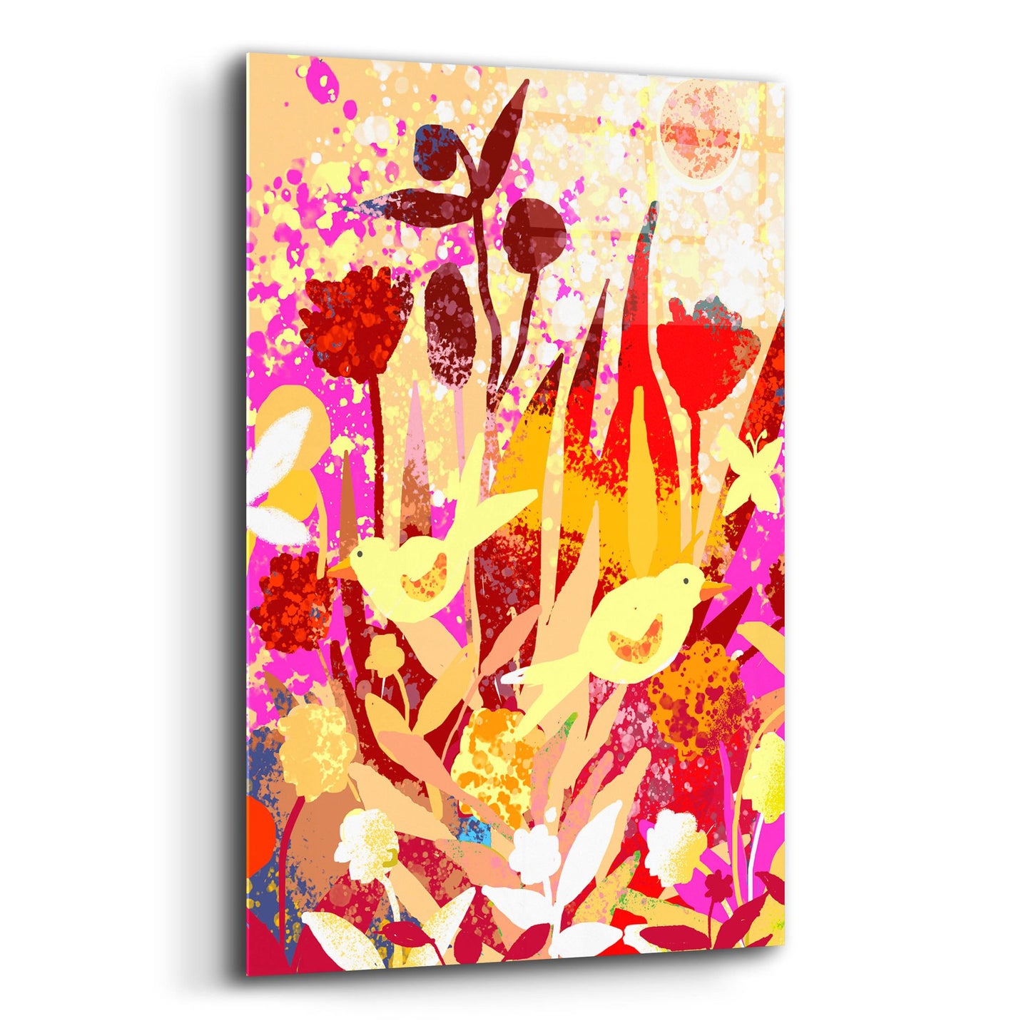 Epic Art 'Birds In Garden' by Holly McGee, Acrylic Glass Wall Art,12x16