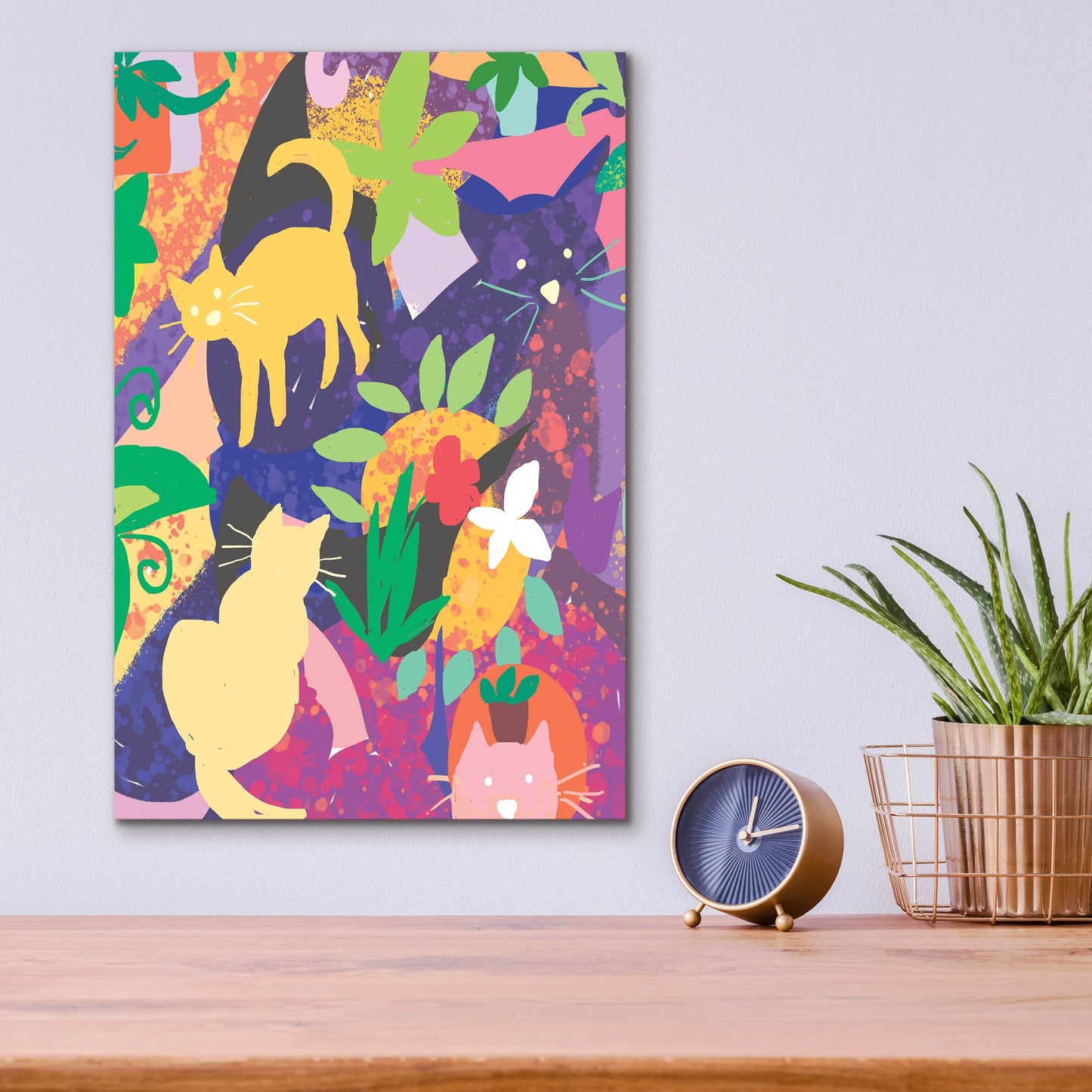 Epic Art 'Cat Shapes' by Holly McGee, Acrylic Glass Wall Art,12x16