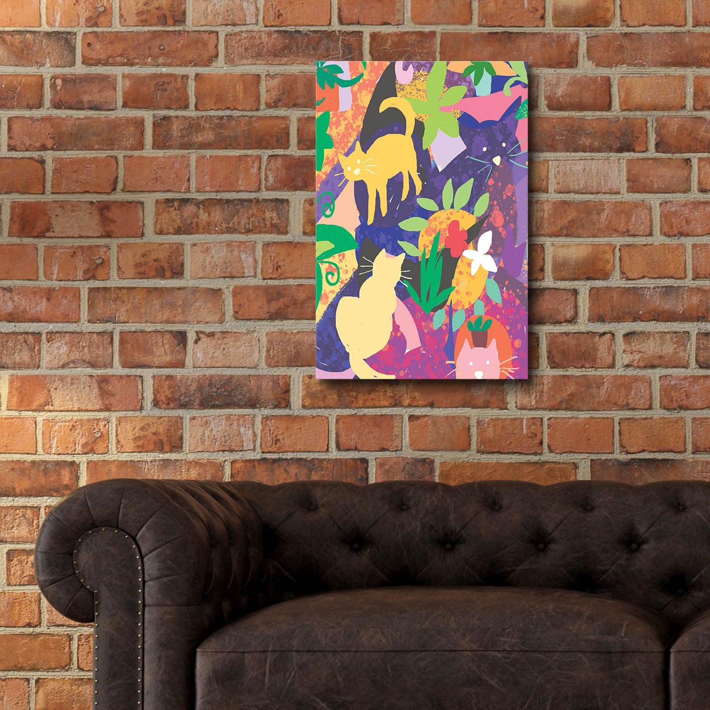 Epic Art 'Cat Shapes' by Holly McGee, Acrylic Glass Wall Art,16x24