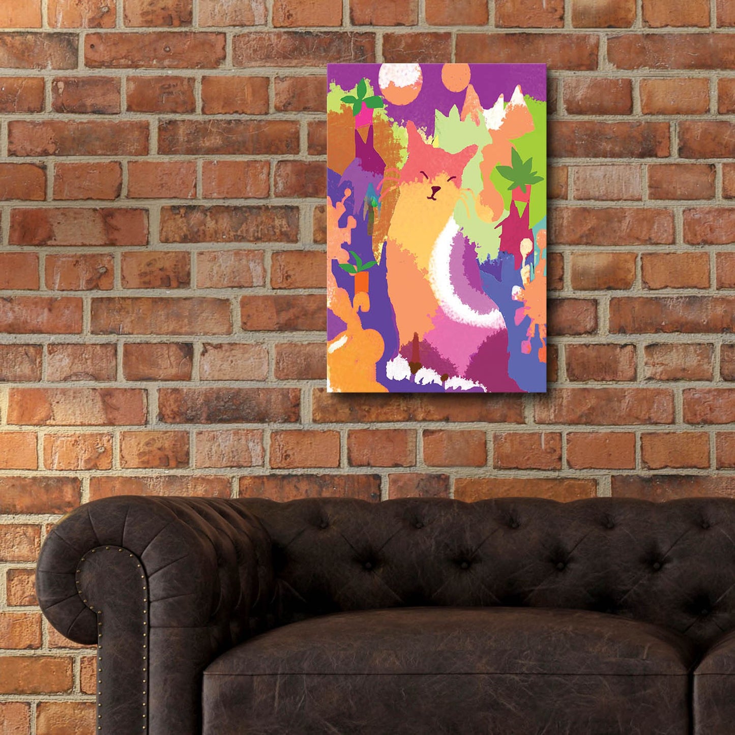 Epic Art 'Cat With Abstract Background' by Holly McGee, Acrylic Glass Wall Art,16x24