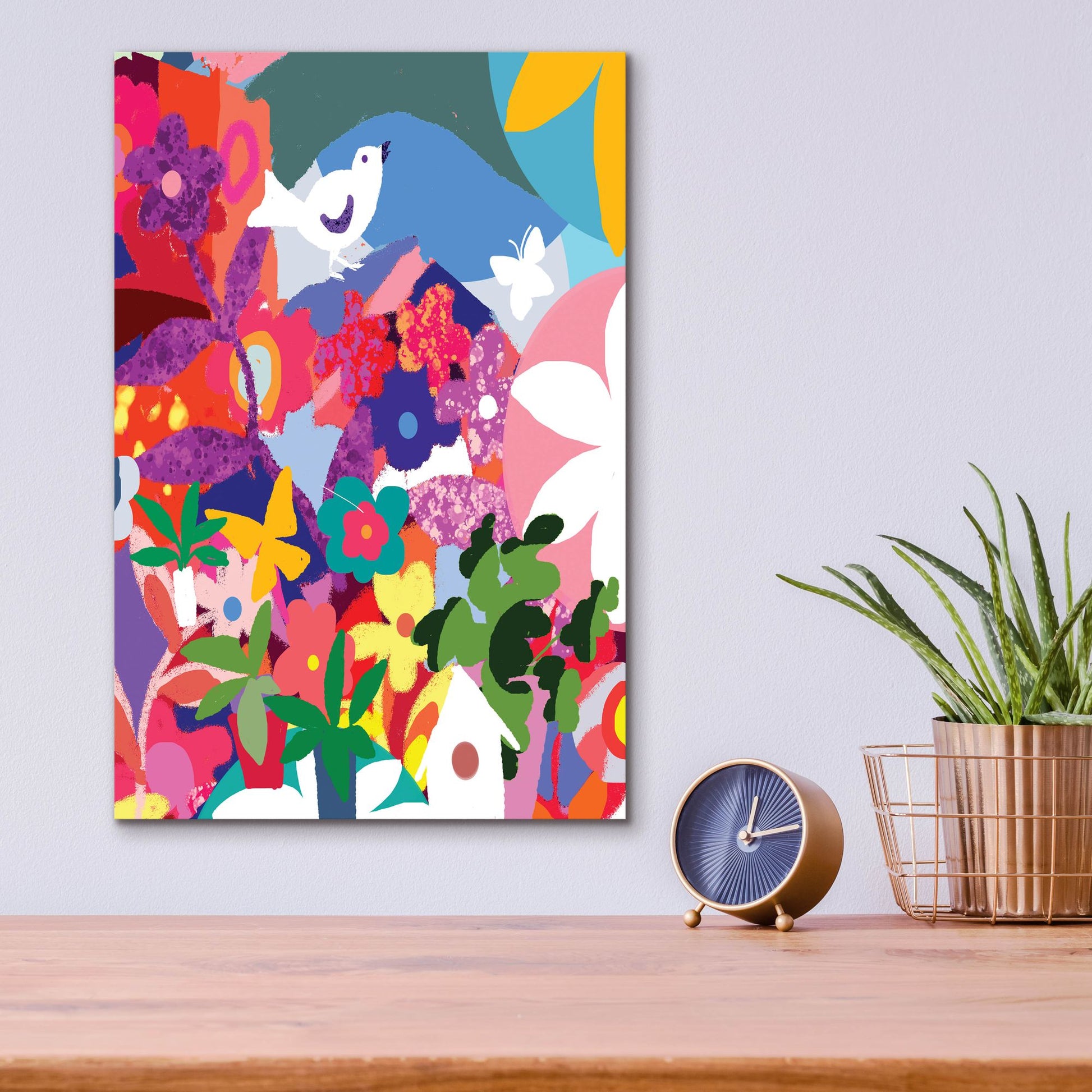 Epic Art 'Chirping Bird' by Holly McGee, Acrylic Glass Wall Art,12x16