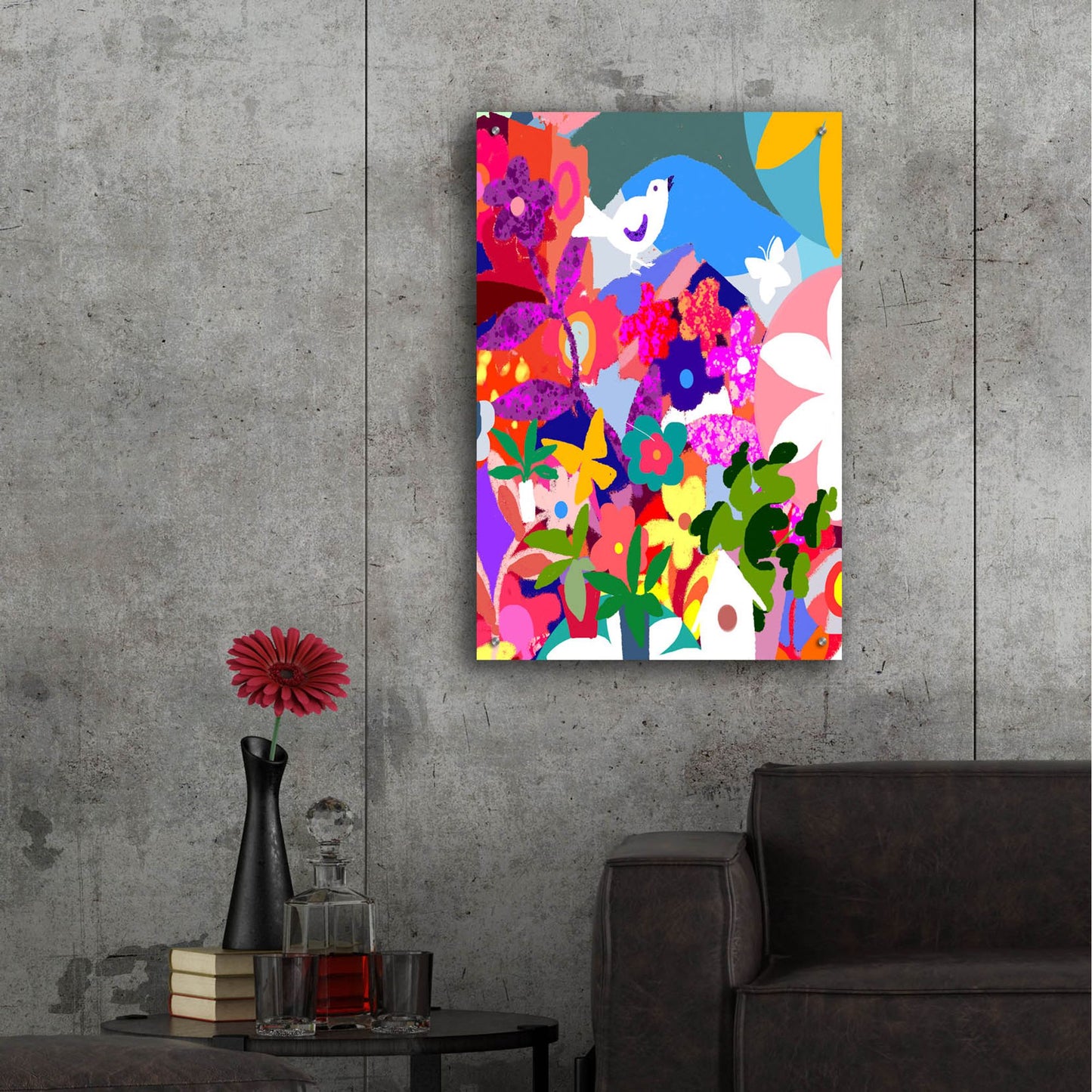 Epic Art 'Chirping Bird' by Holly McGee, Acrylic Glass Wall Art,24x36