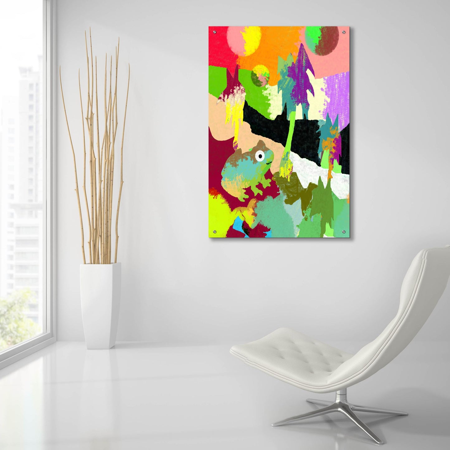 Epic Art 'Colorful Frog' by Holly McGee, Acrylic Glass Wall Art,24x36