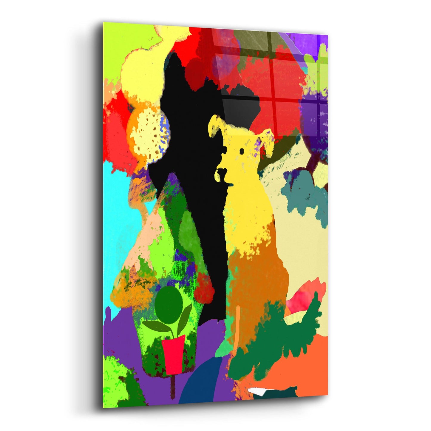 Epic Art 'Dog With Abstract Background' by Holly McGee, Acrylic Glass Wall Art,12x16