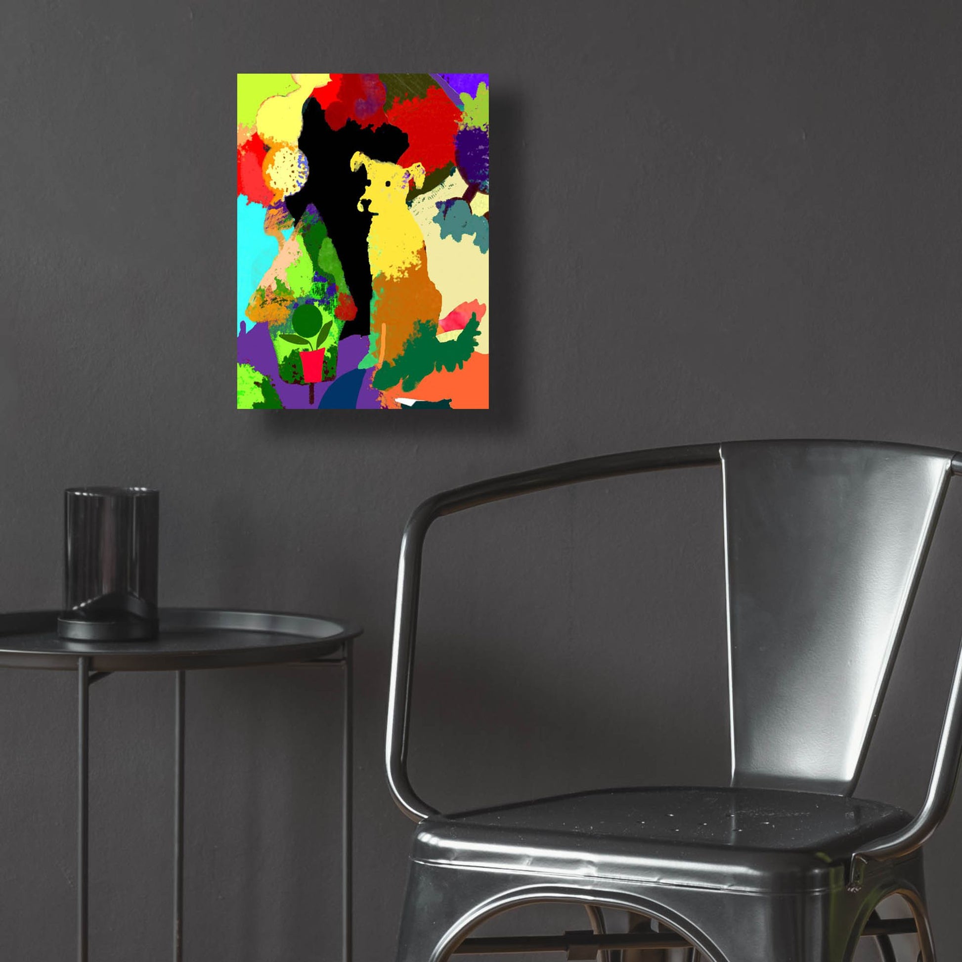 Epic Art 'Dog With Abstract Background' by Holly McGee, Acrylic Glass Wall Art,12x16