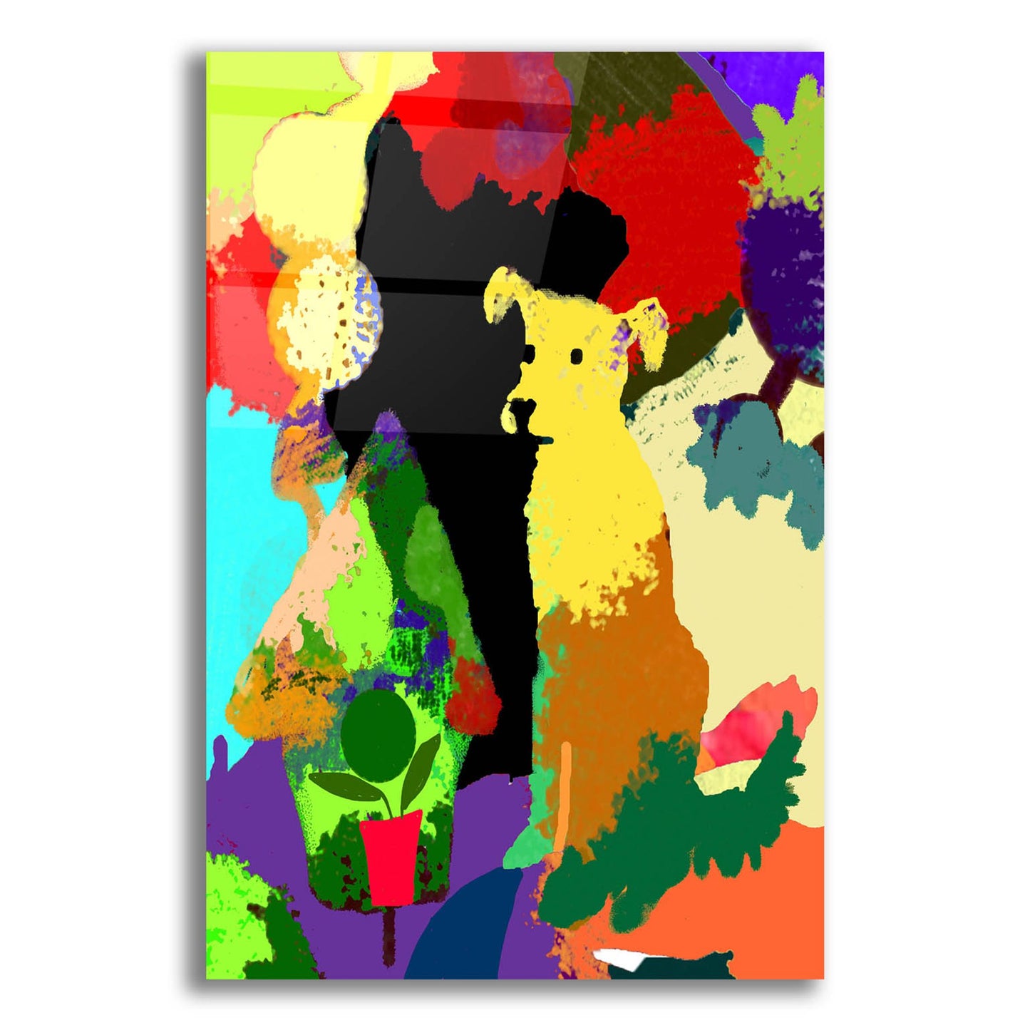 Epic Art 'Dog With Abstract Background' by Holly McGee, Acrylic Glass Wall Art,12x16