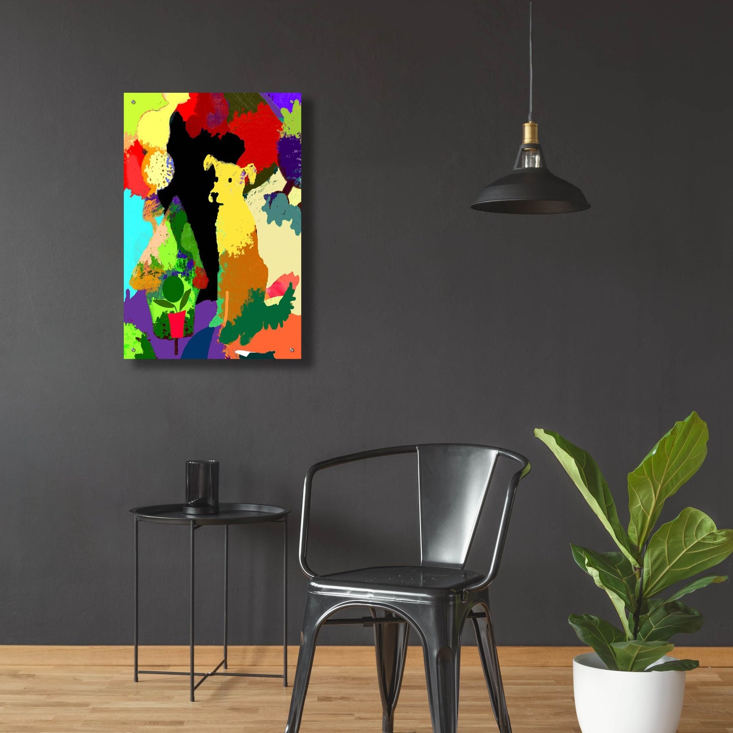 Epic Art 'Dog With Abstract Background' by Holly McGee, Acrylic Glass Wall Art,24x36